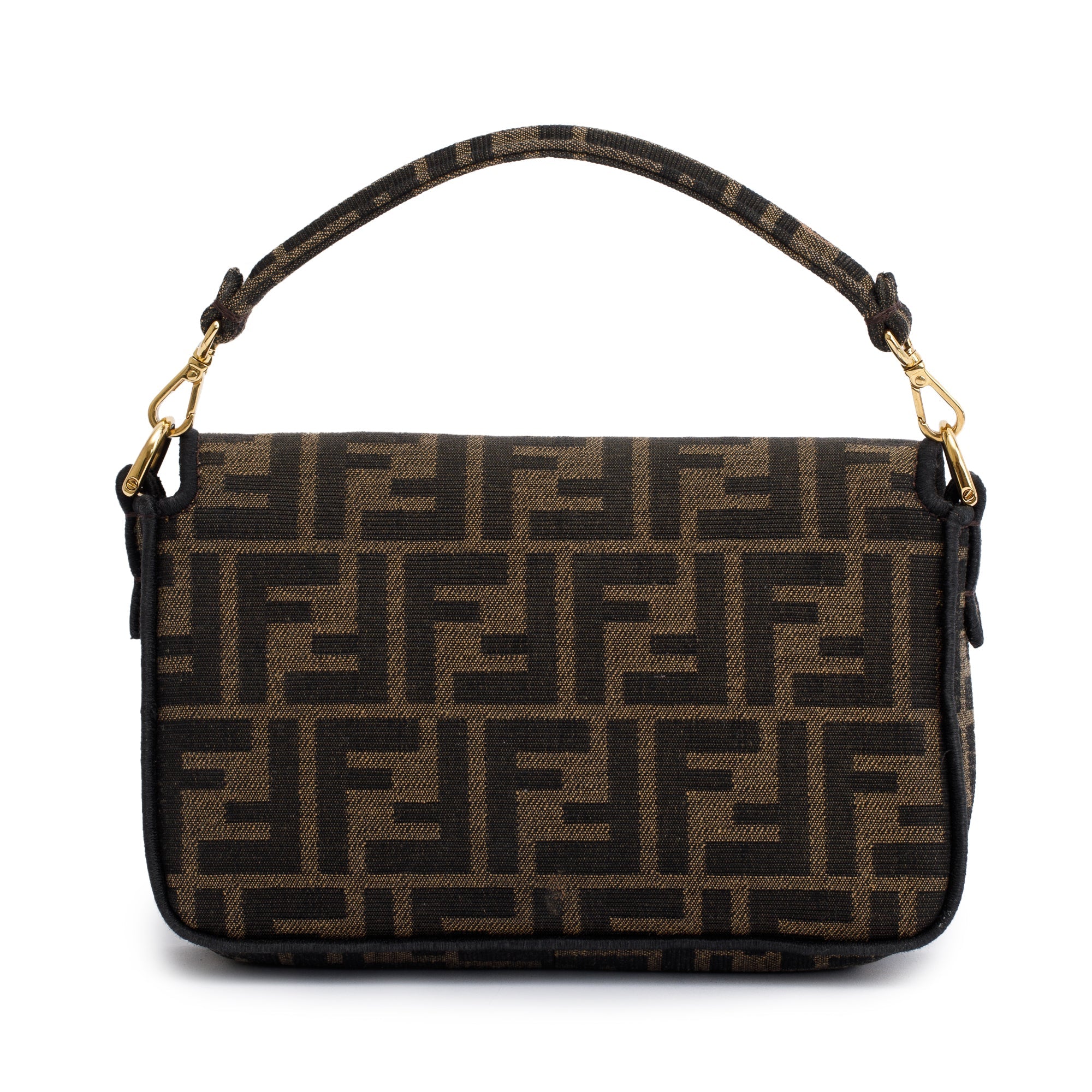 Fendi Brown FF Zucca Mini Be Baguette Chain Crossbody