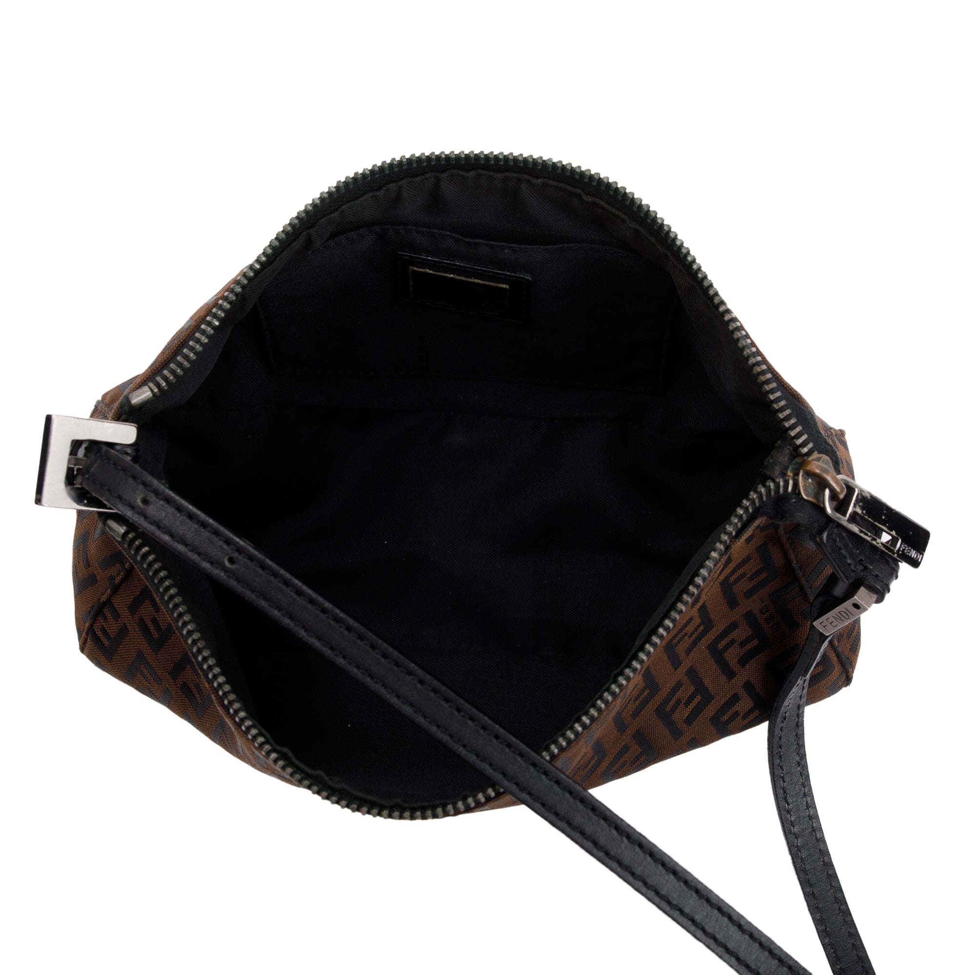 Fendi Brown FF Zucchino Canvas Pochette