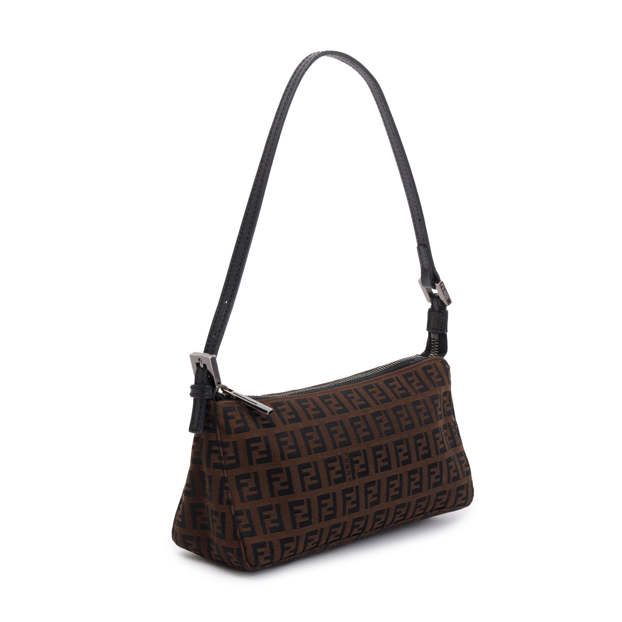 Fendi Brown FF Zucchino Canvas Pochette