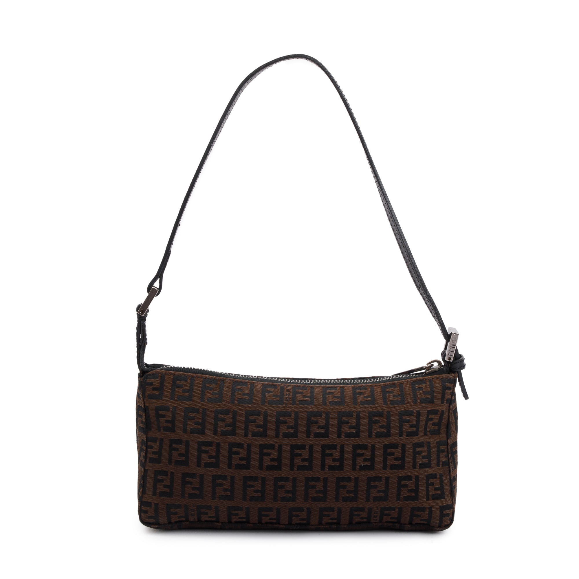 Fendi Brown FF Zucchino Canvas Pochette