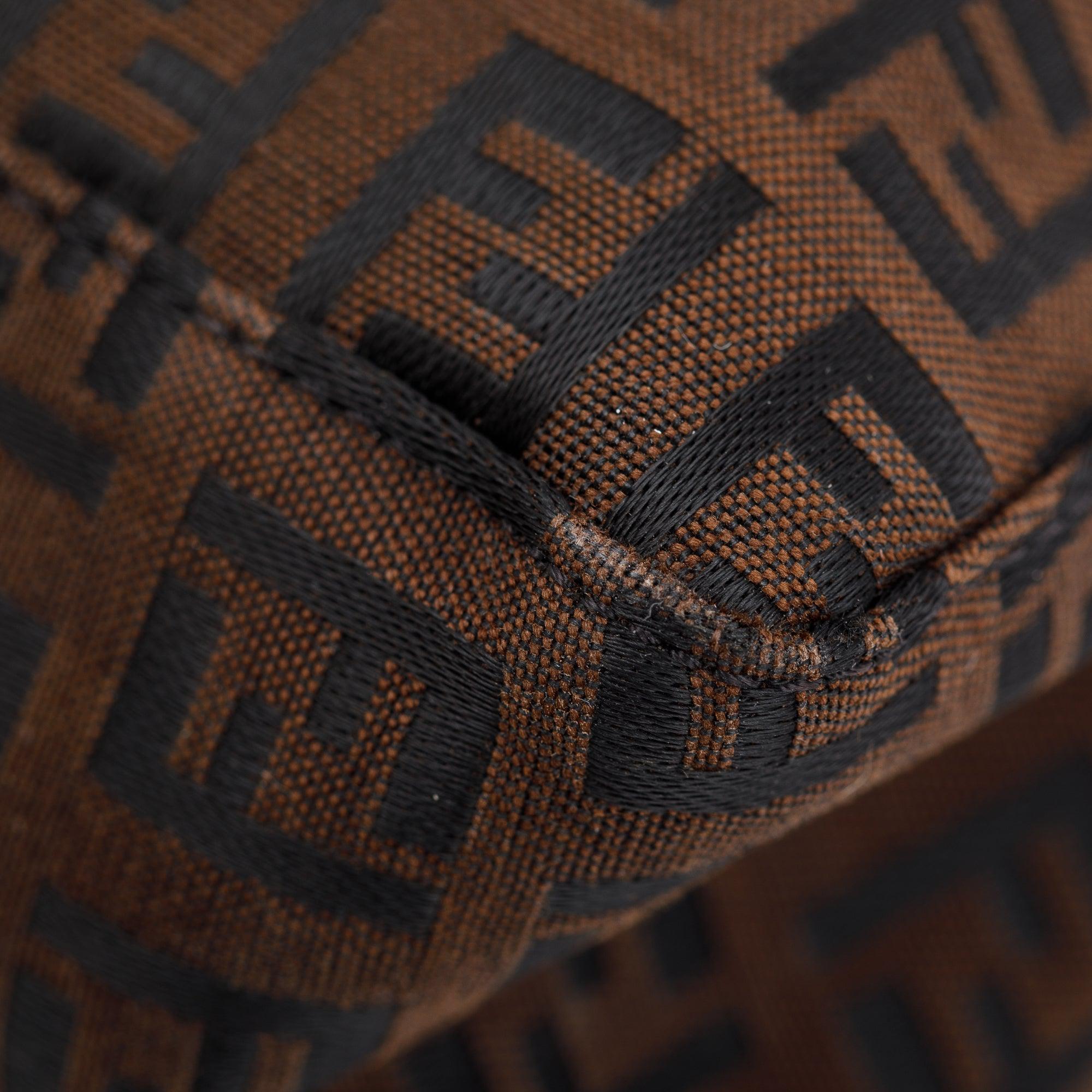 Fendi Brown FF Zucchino Canvas Pochette