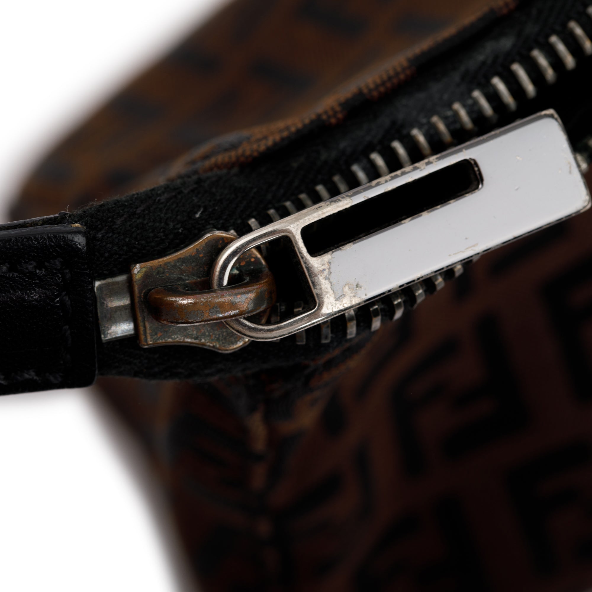 Fendi Brown FF Zucchino Canvas Pochette