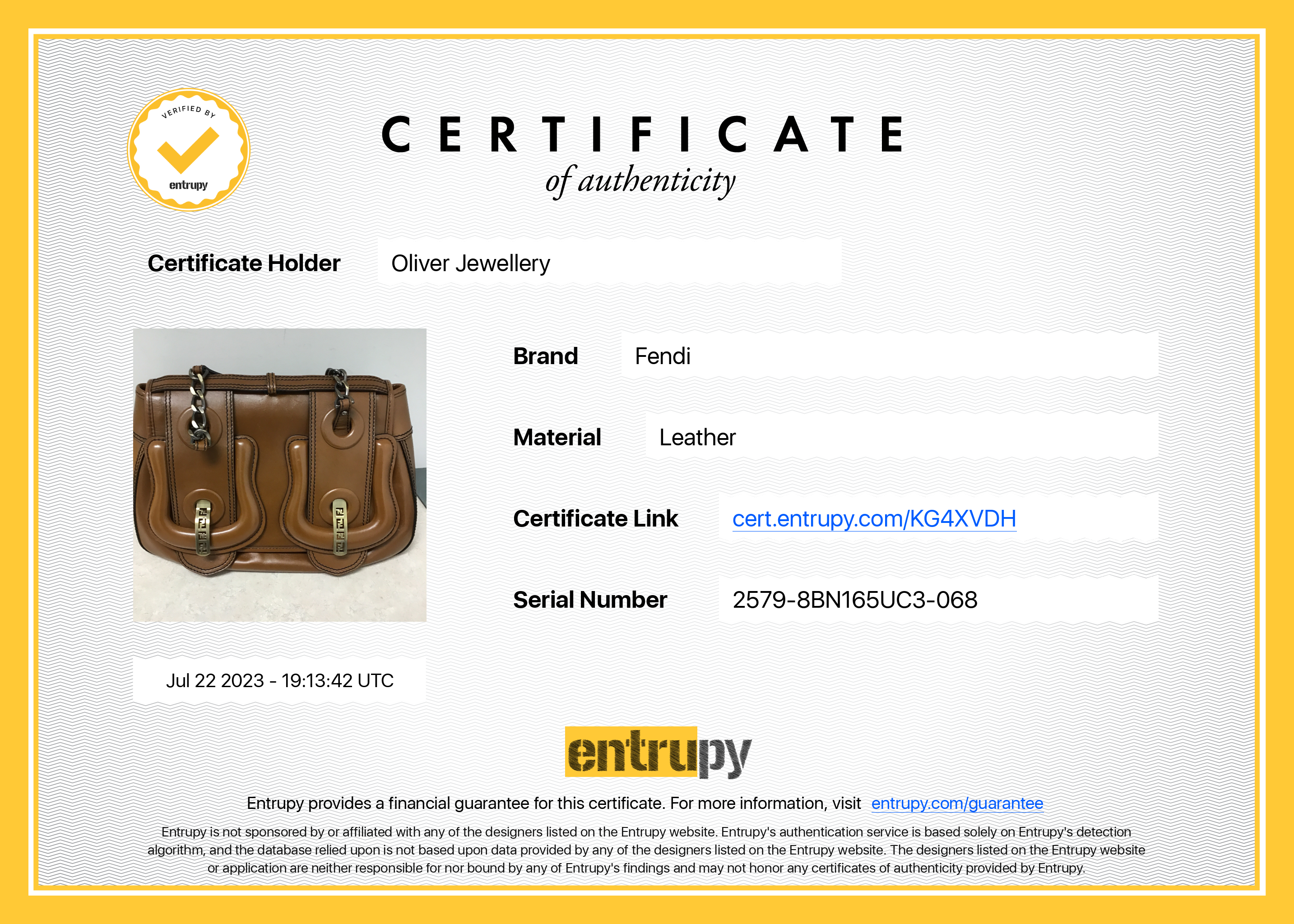Fendi Brown Leather B Bag
