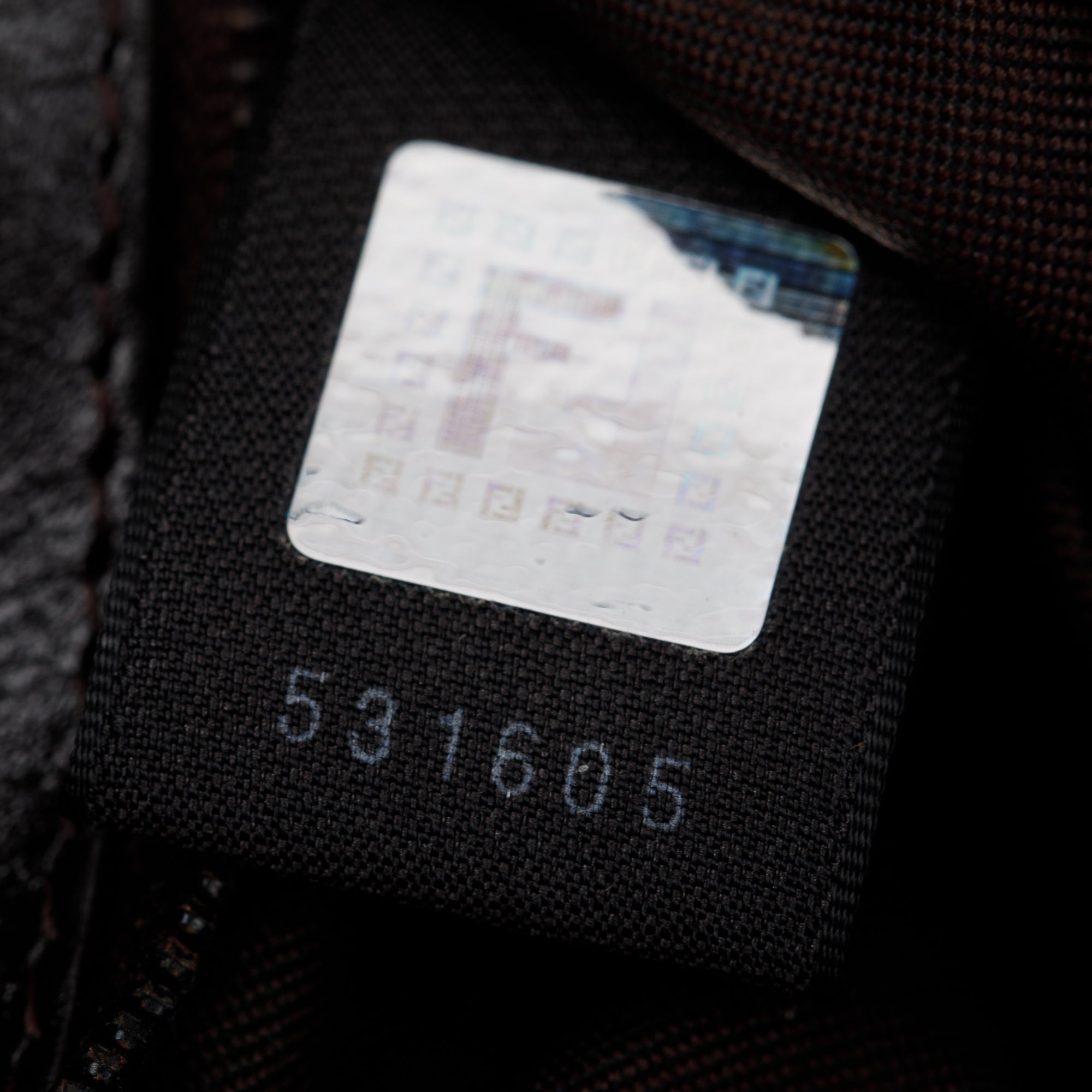 Fendi Brown Leather-Trimmed Zucchino Shoulder Bag