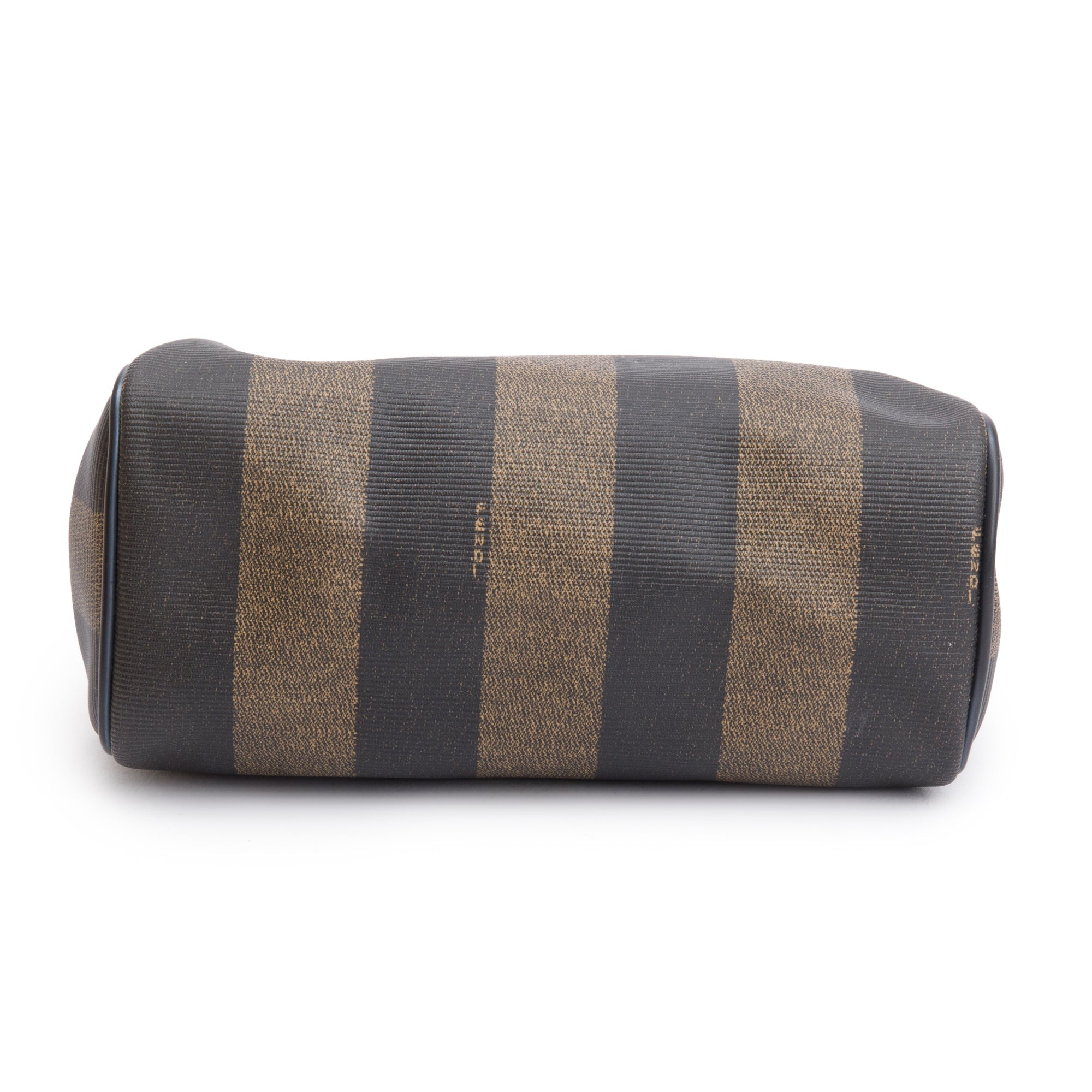 Fendi Brown Pequin Pattern Mini Boston Bag