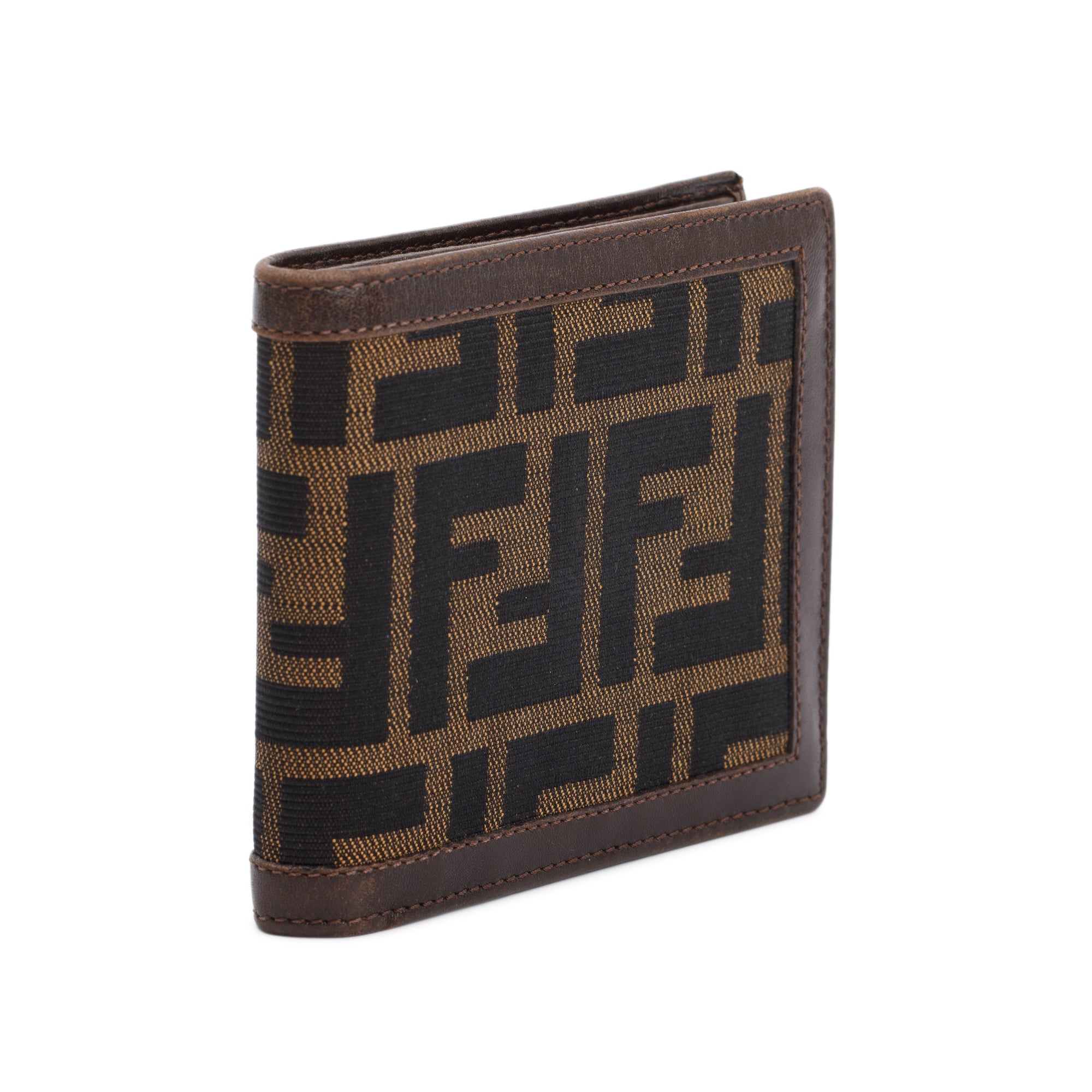 Fendi Brown Vintage Zucca Canvas FF Bifold Wallet