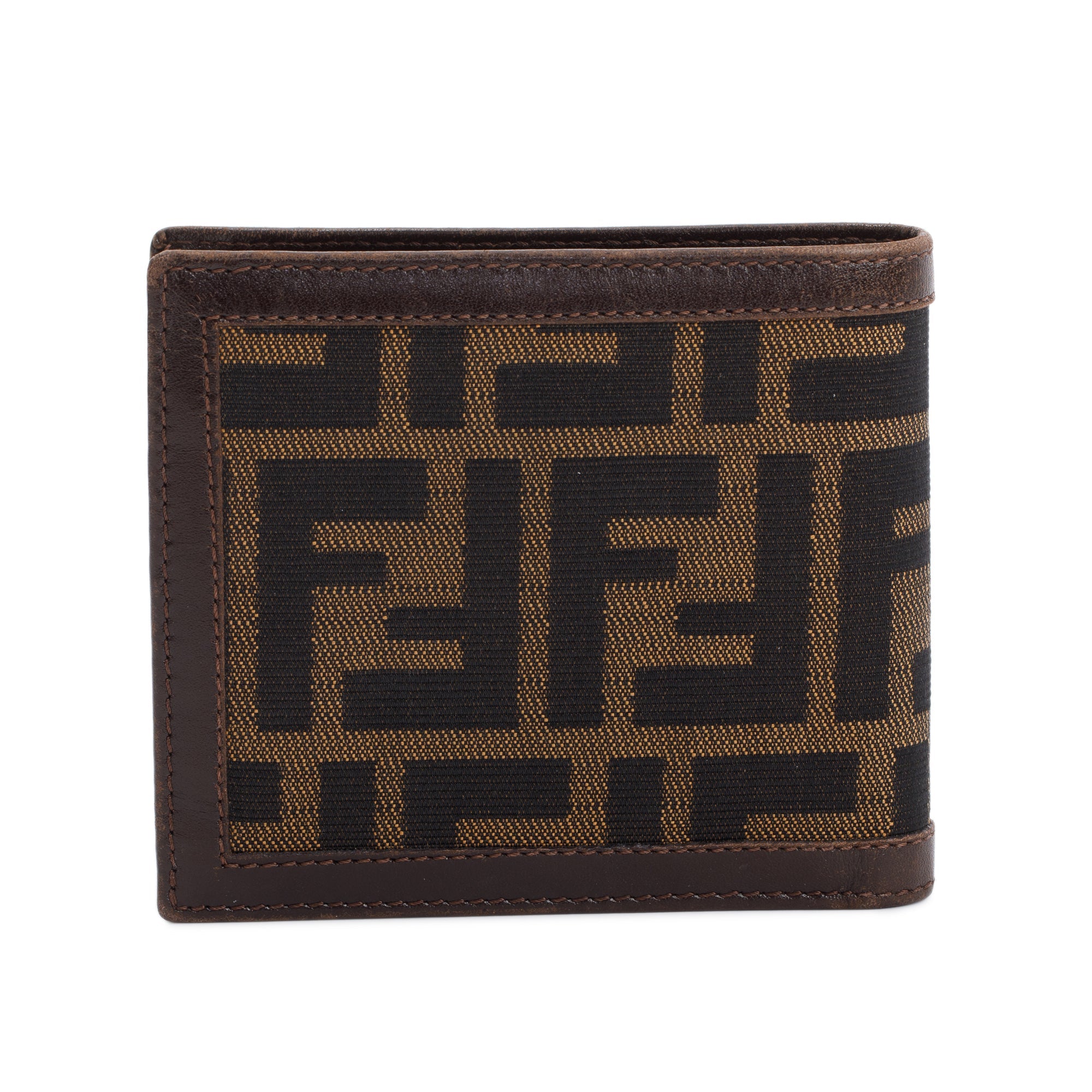 Fendi Brown Vintage Zucca Canvas FF Bifold Wallet