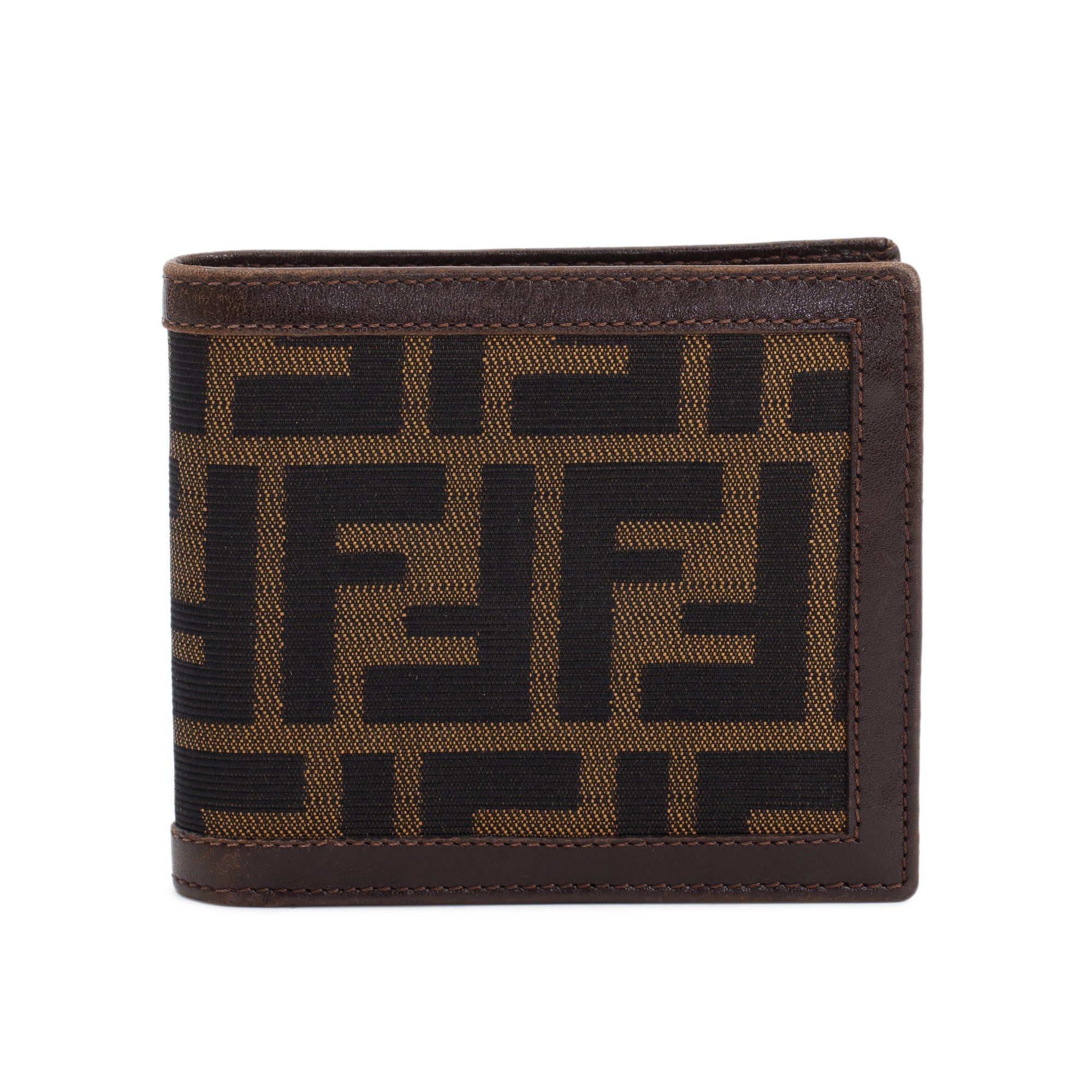 Fendi Brown Vintage Zucca Canvas FF Bifold Wallet