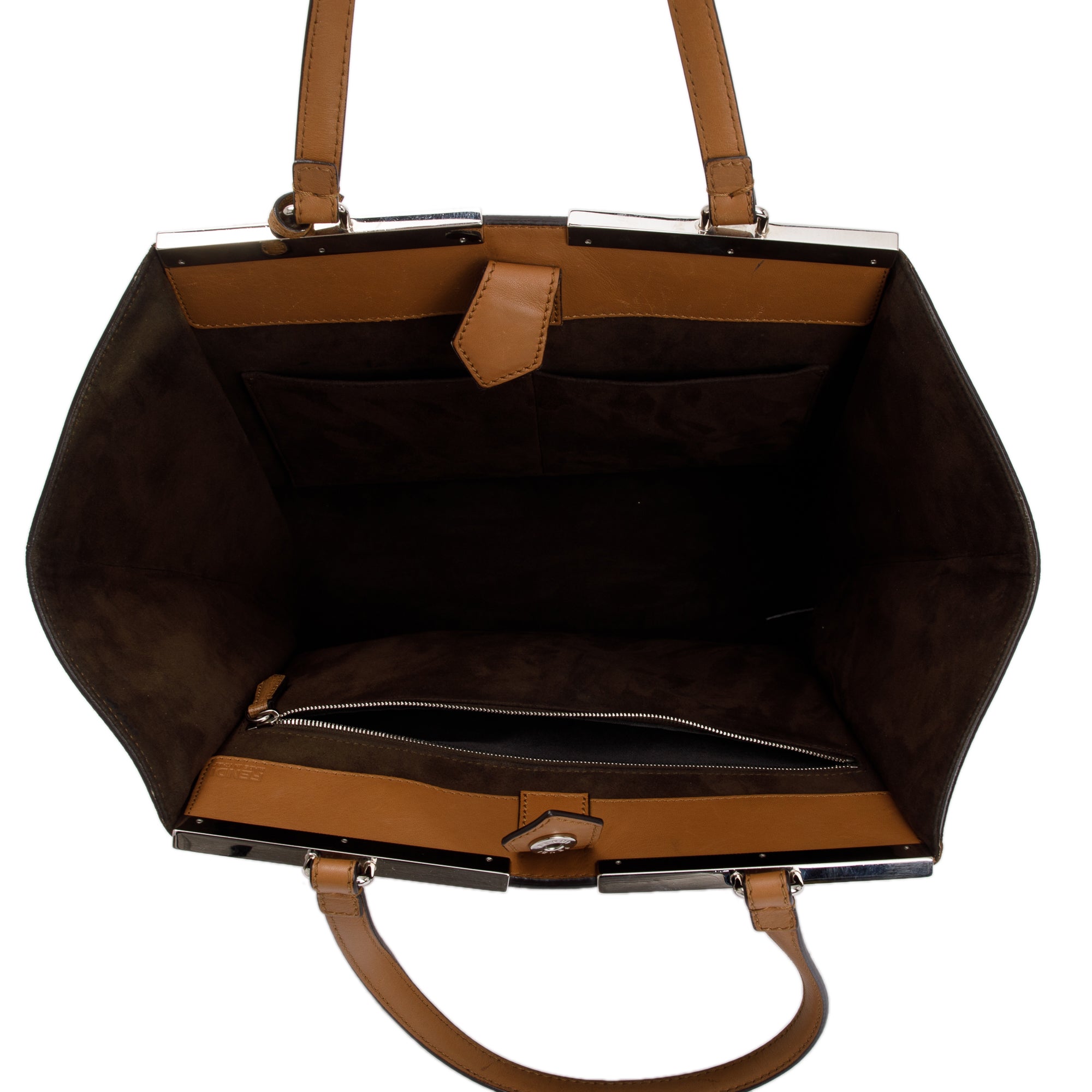 Fendi Brown Vitello Elite Leather Large 3Jours Tote