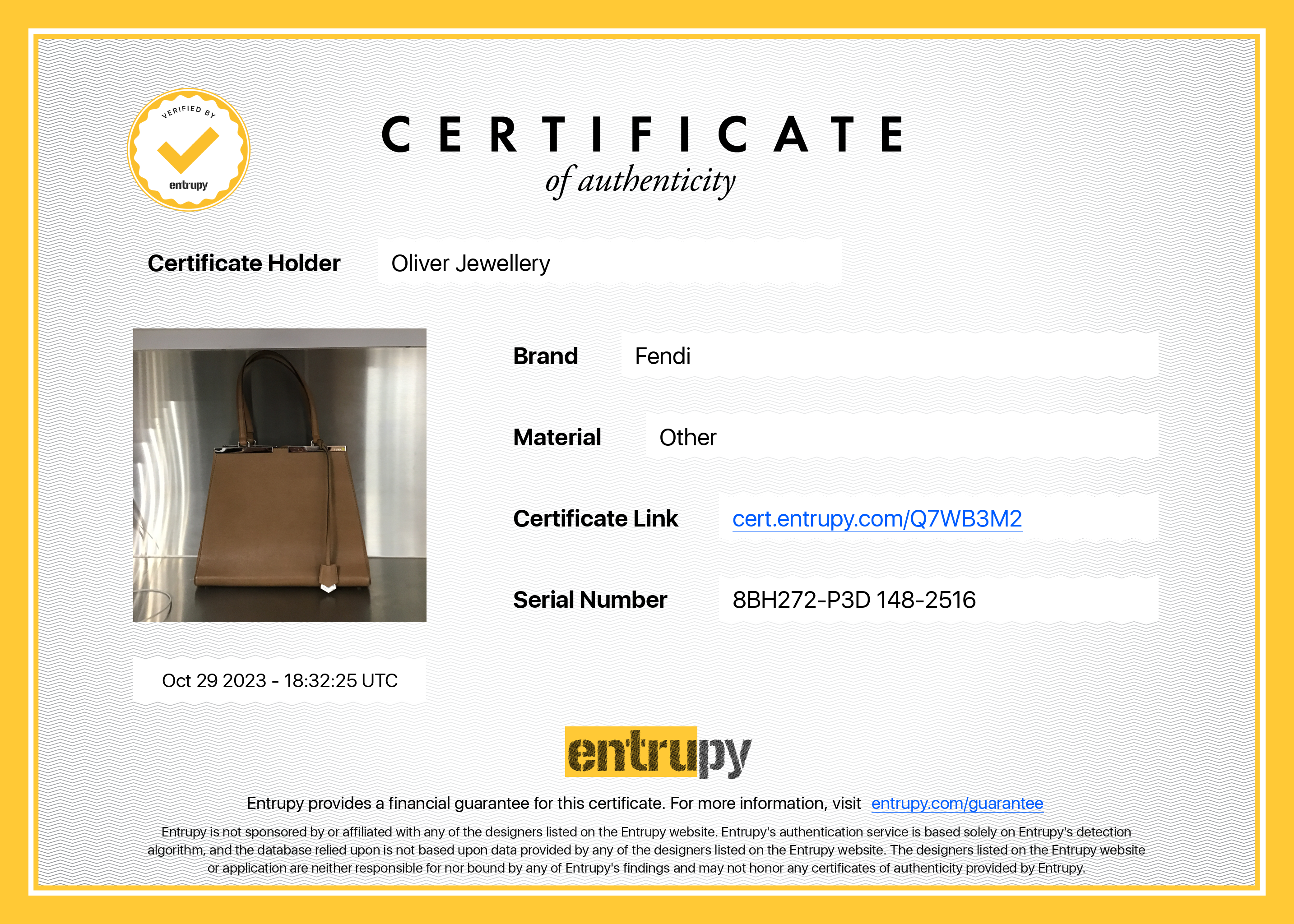 Fendi Brown Vitello Elite Leather Large 3Jours Tote