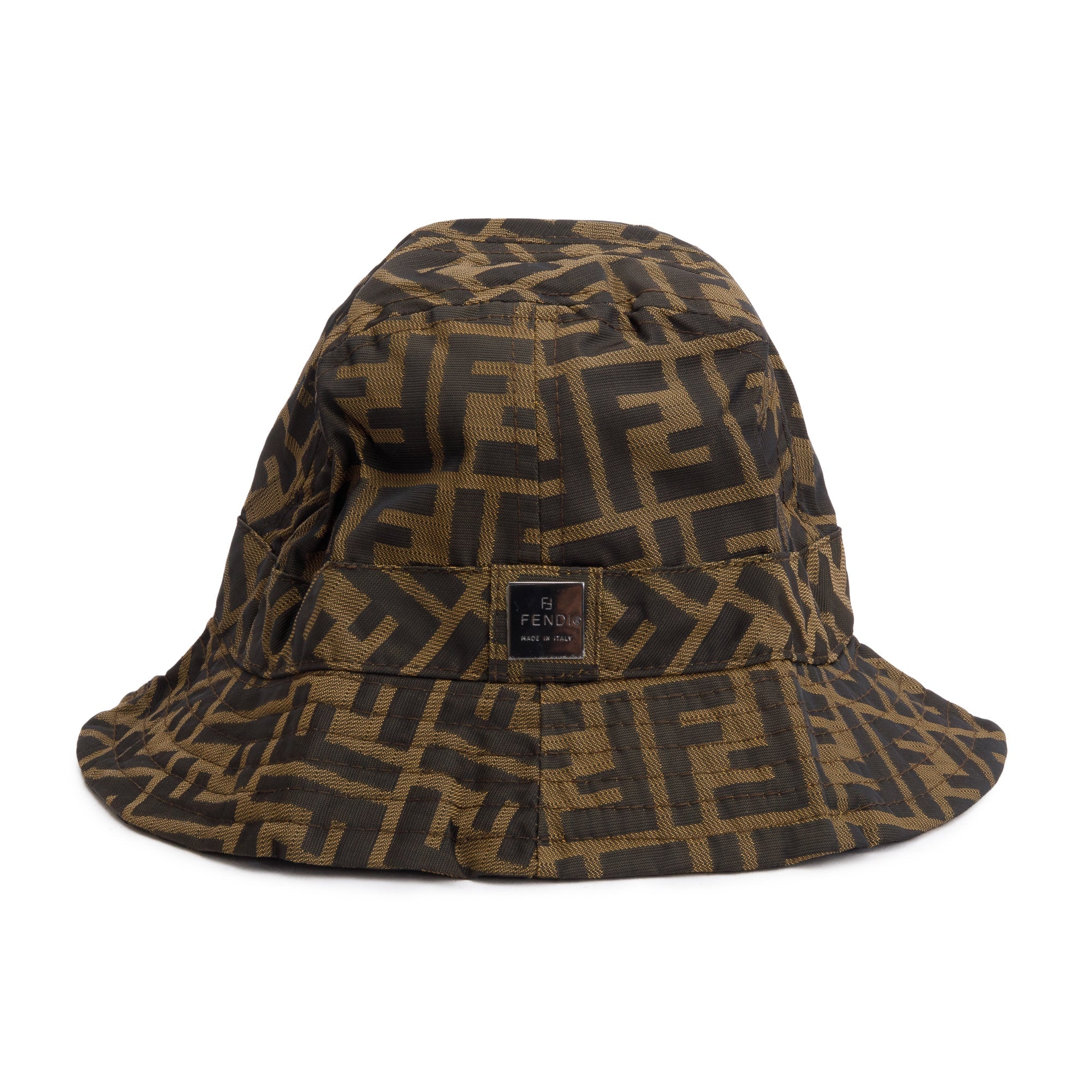Fendi Brown Zucca FF Canvas Bucket Hat, Size S w/ Pouch