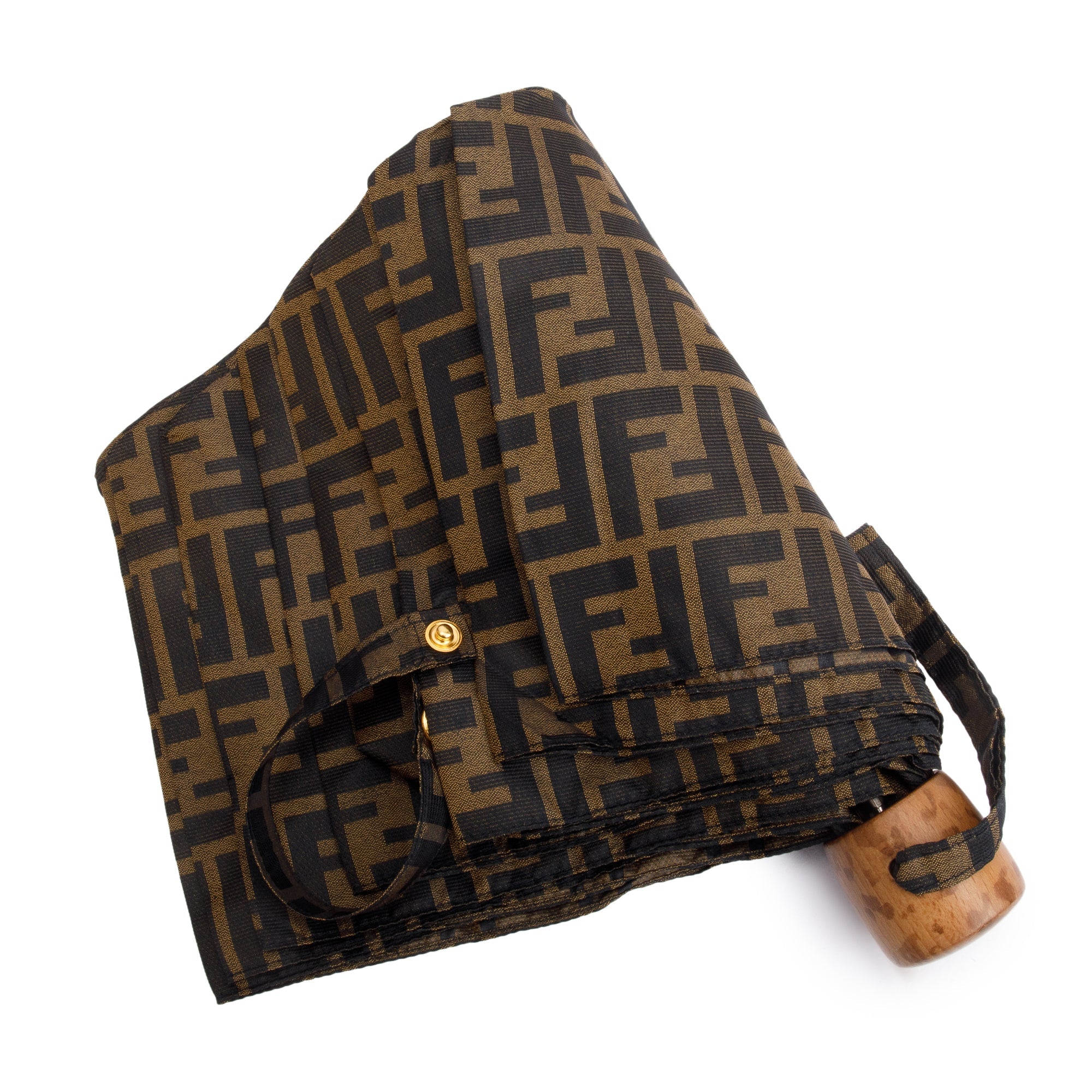 Fendi Brown Zucca FF Nylon Umbrella