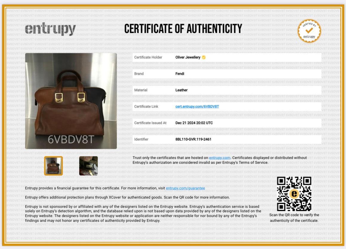 Fendi Brown/Black Calfskin Leather Mediu Chameleon Tote w/ Strap