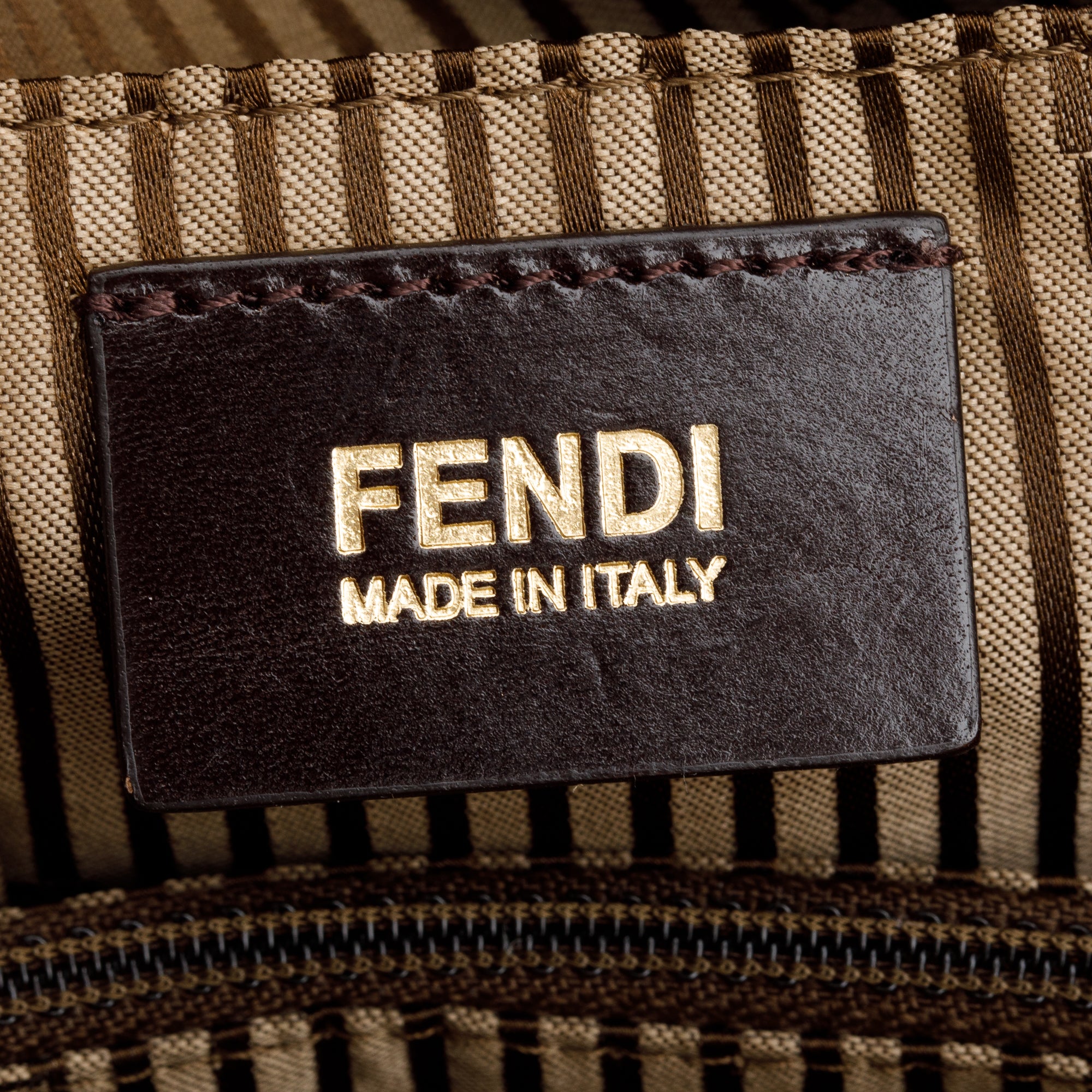 Fendi Brown/Black Calfskin Leather Mediu Chameleon Tote w/ Strap