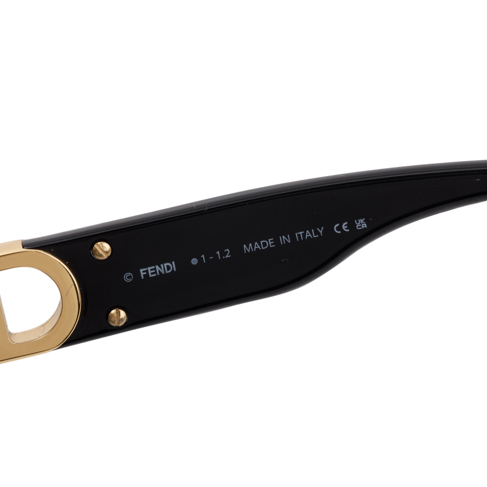 Fendi FE0050I Black Acetate O'Lock Cat-Eye Sunglasses w/ Box & Authenticity Card