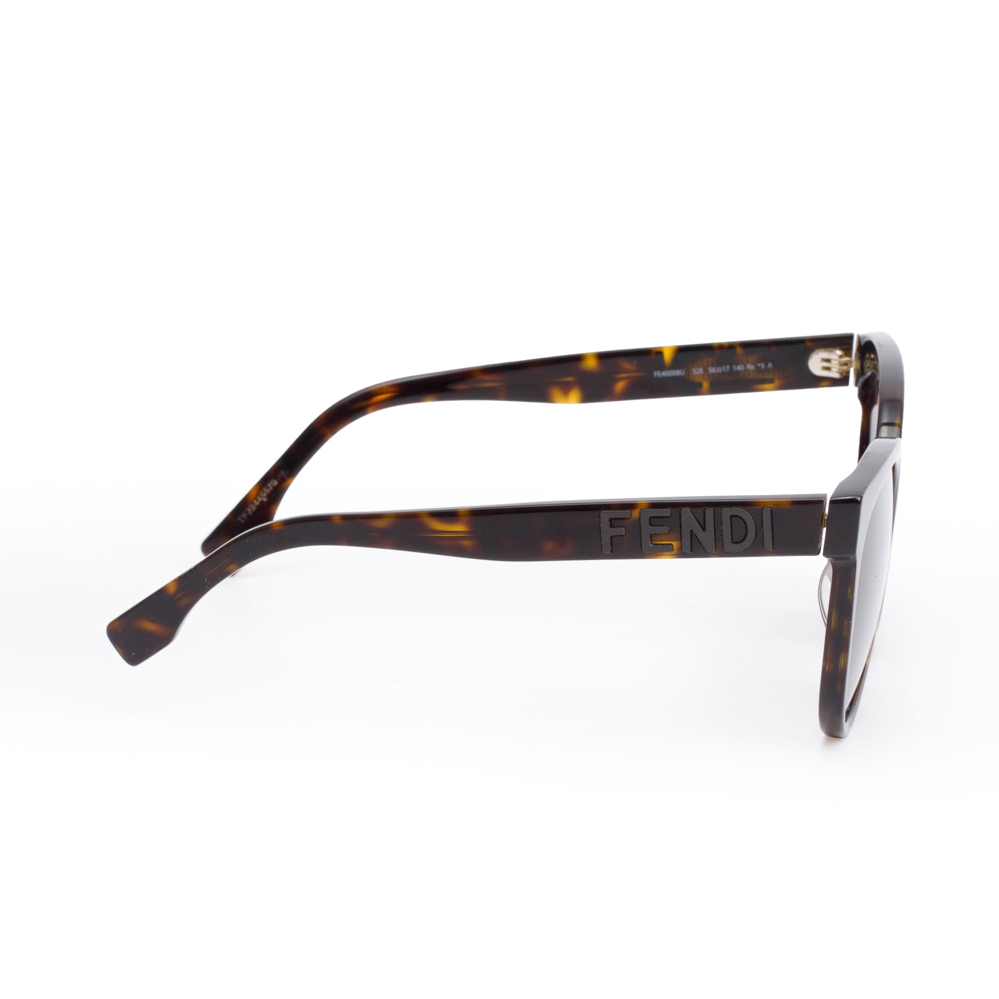 Fendi FE400088U Havana Acetate Cat-Eye Sunglasses w/ Pouch