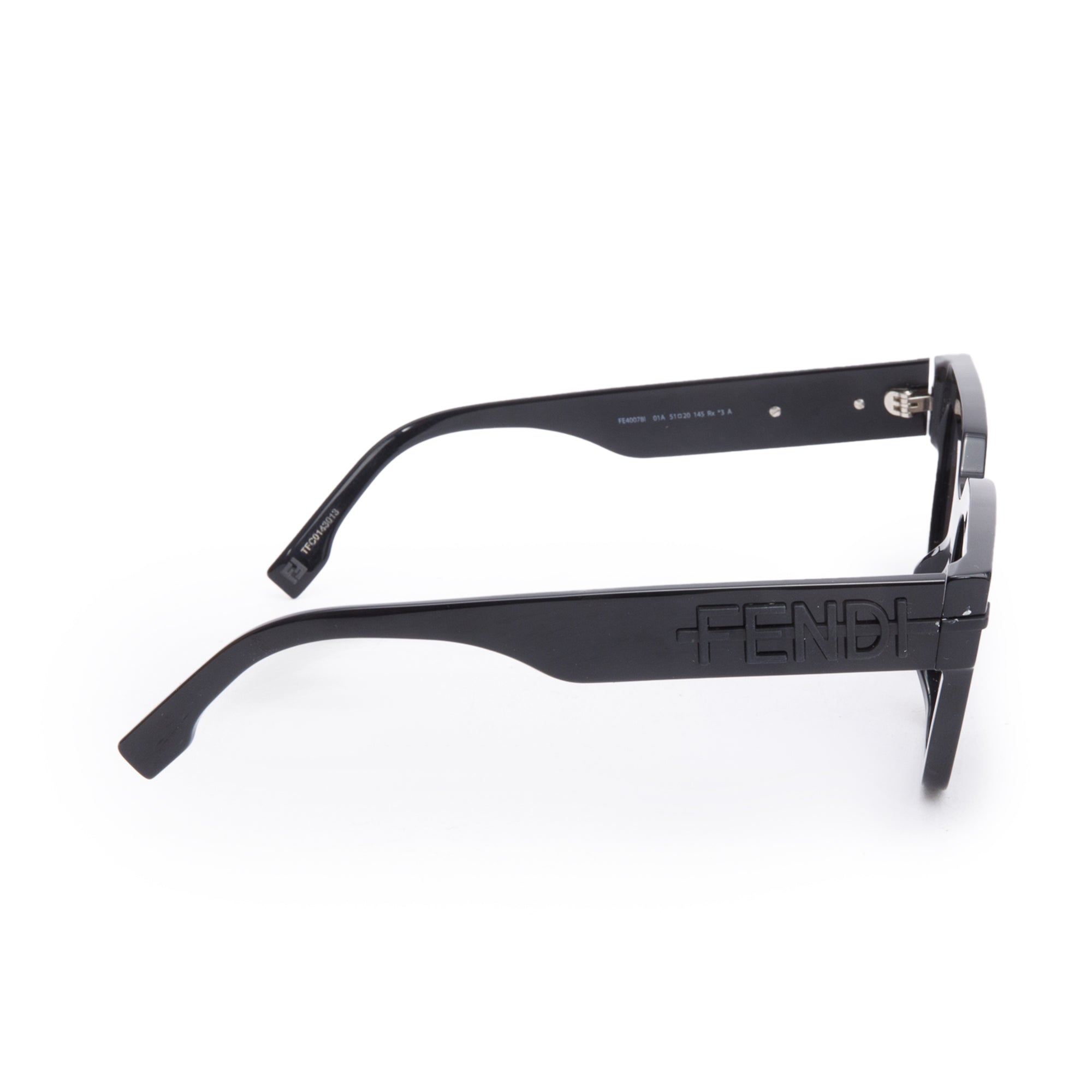 Fendi FE40078I Black Acetate Fendigraphy Square Sunglasses w/ Box & Authenticity Card