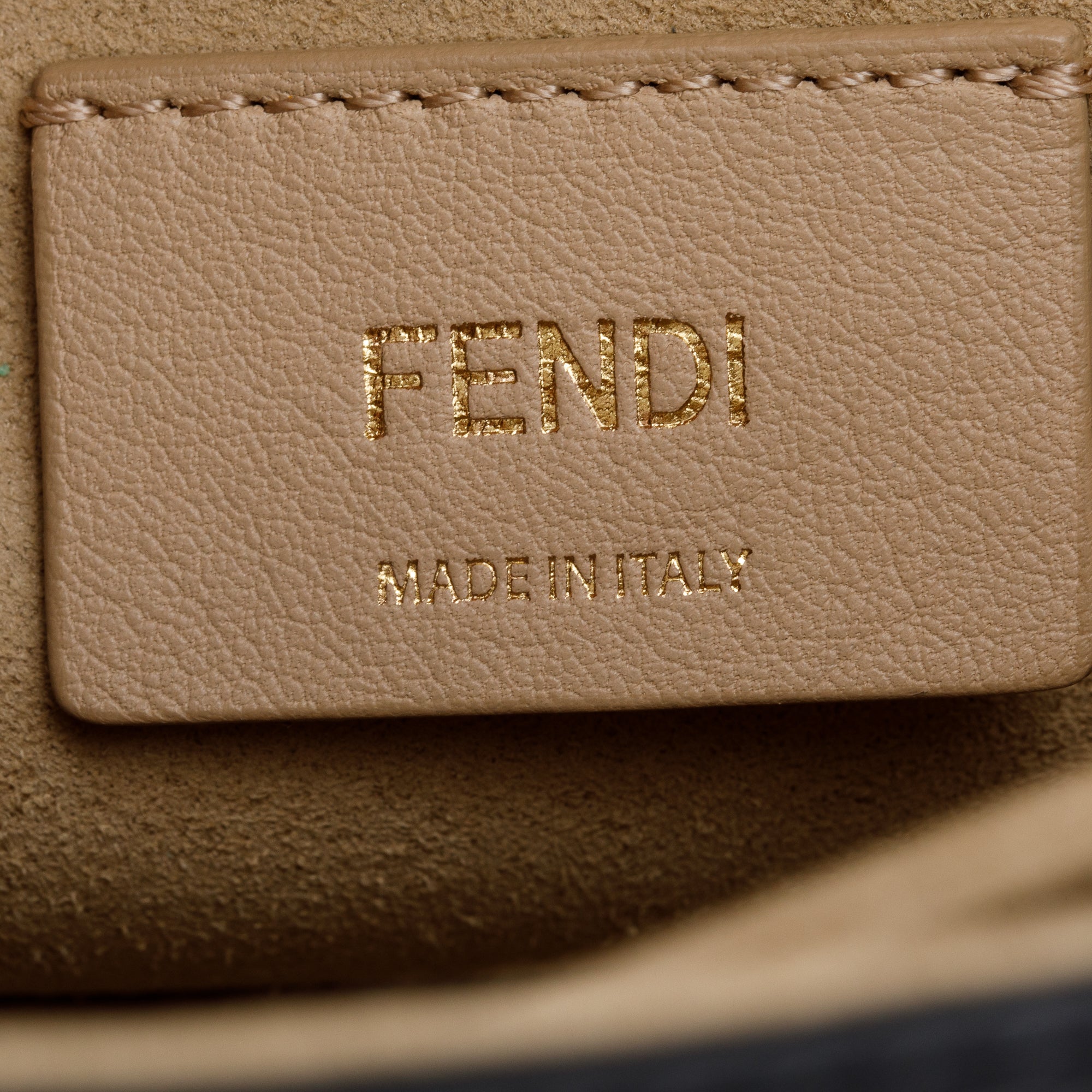 Fendi FF Embossed & Black Calfskin Leather Kan I Shoulder Bag w/ Straps