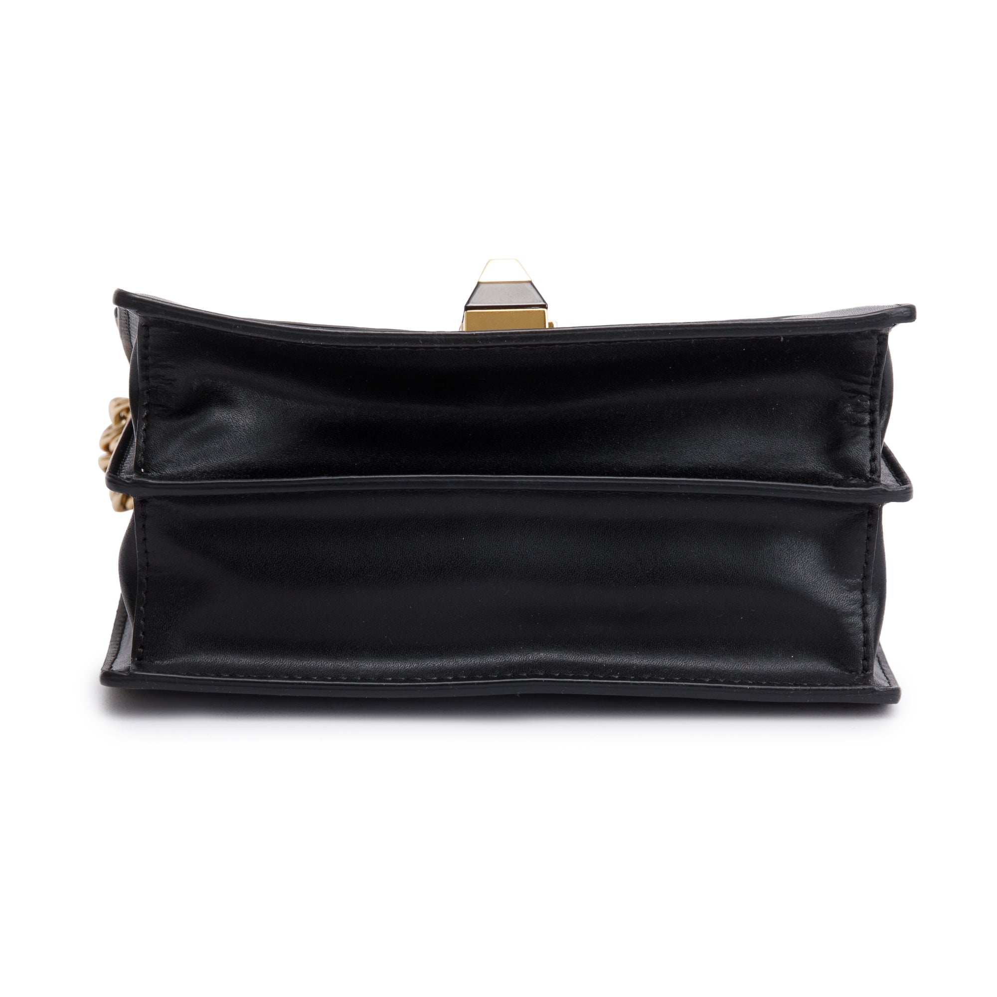 Fendi FF Embossed & Black Calfskin Leather Small Kan I Shoulder Bag