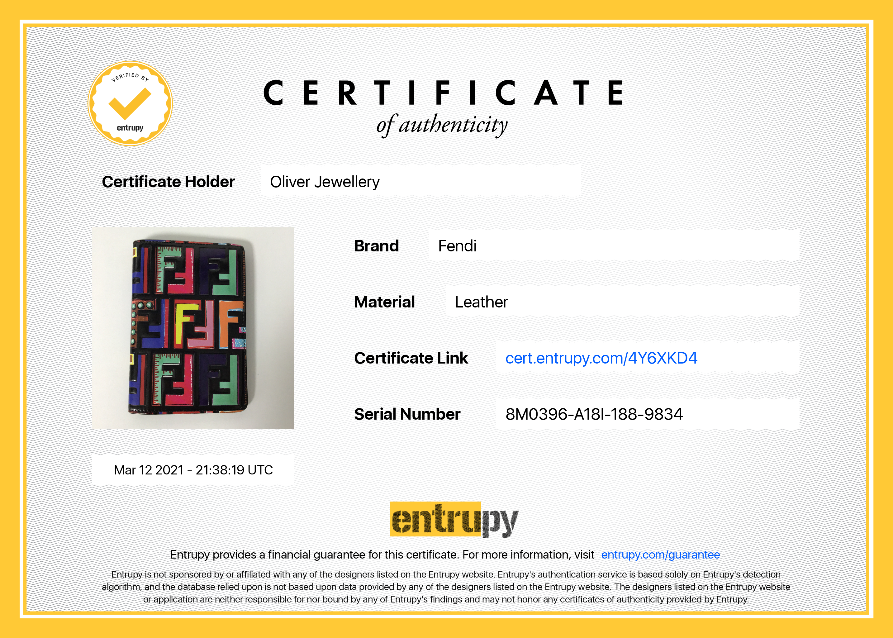 Fendi Fun Fair Multicolour Leather Passport Holder w/ Box