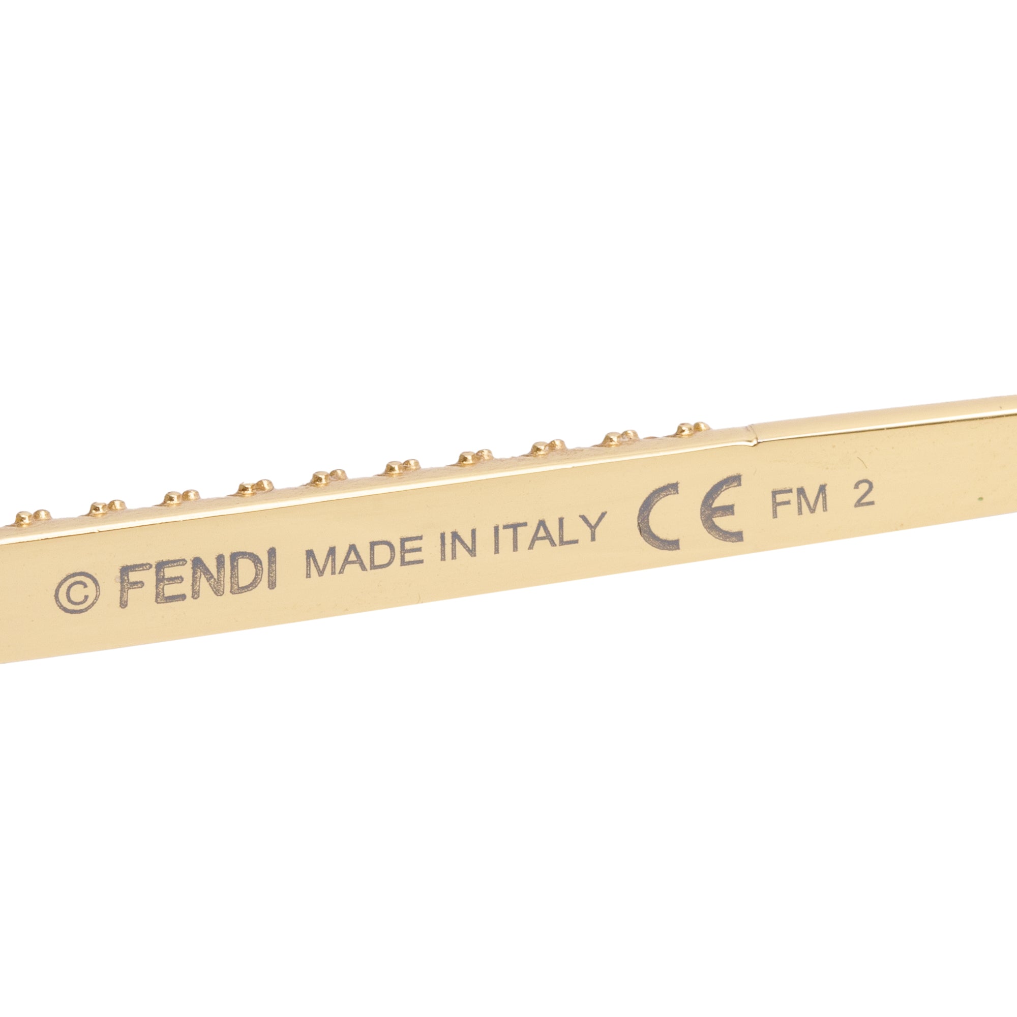 Fendi Gold-Tone Metal F is Fendi FF 0439/S Square Sunglasses w/ Case