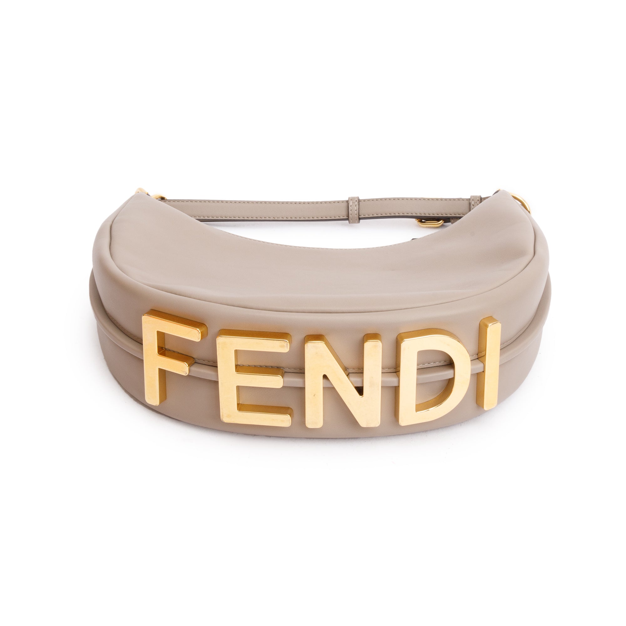 Fendi Grey Calf Leather Small Fendigraphy Bag w/ Box & Receipt