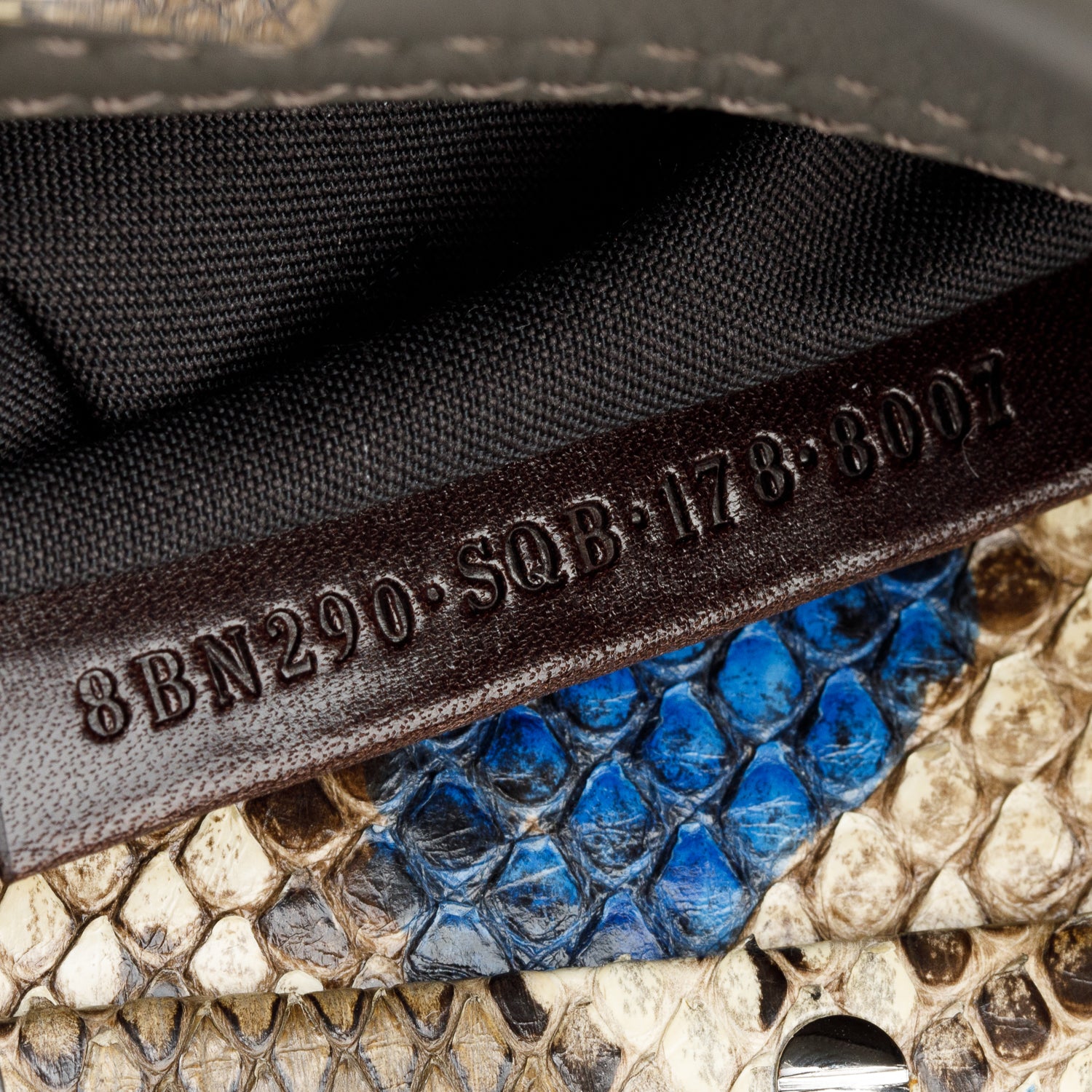 Fendi Grey Calfskin Leather Python Trim Medium Peekaboo Bag w/ Strap