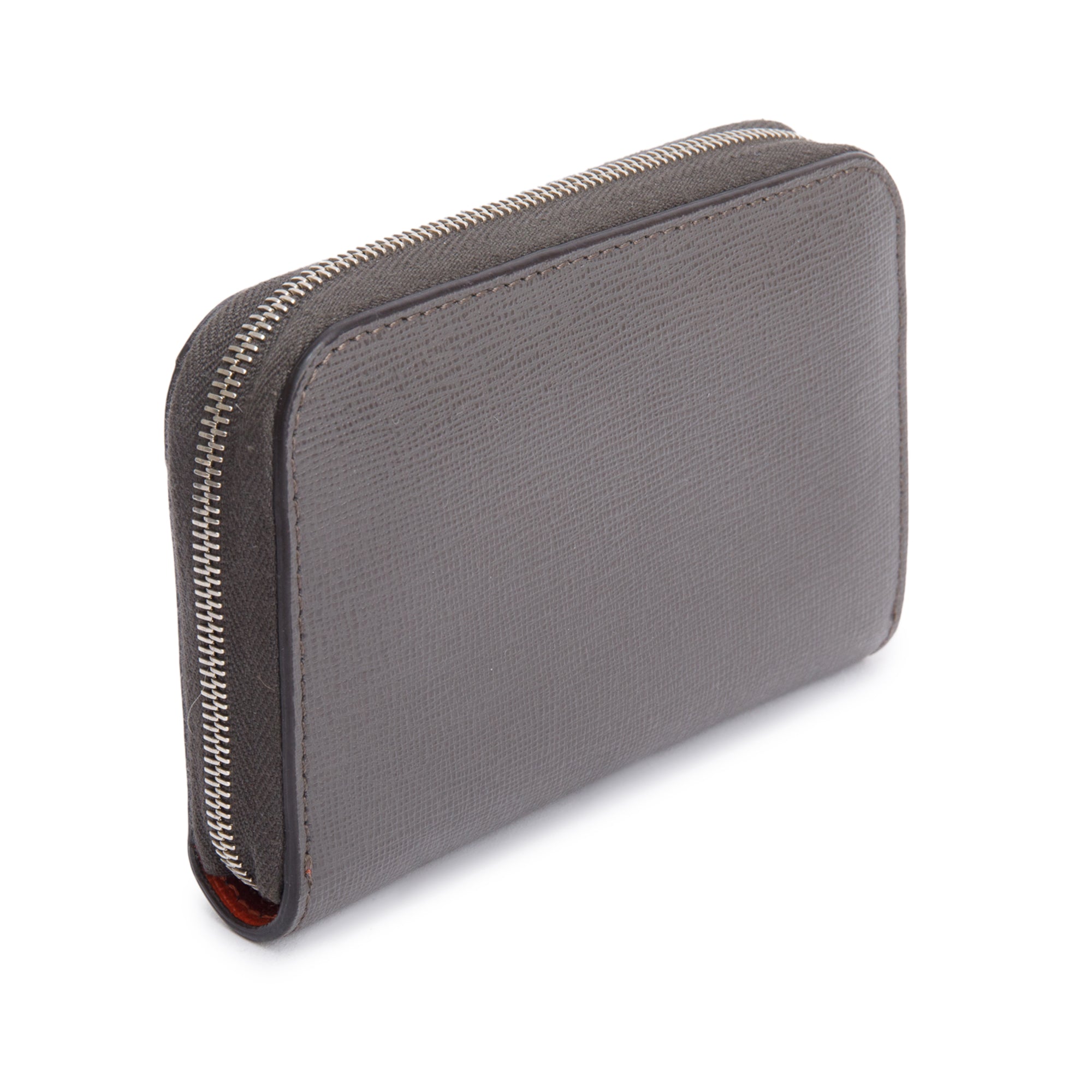 Fendi Grey & Multicolor Vitello Elite Leather Monster Eye Compact Zipped Wallet w/ Box