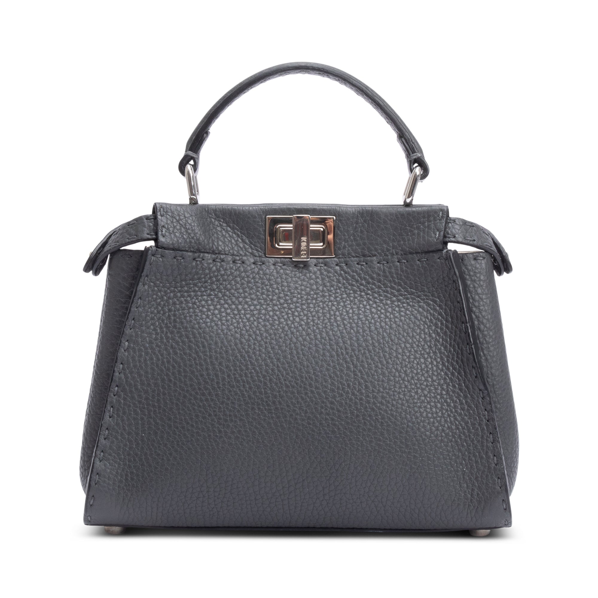 Fendi Grey Romano Selleria Mini Peekaboo Bag w/ Strap