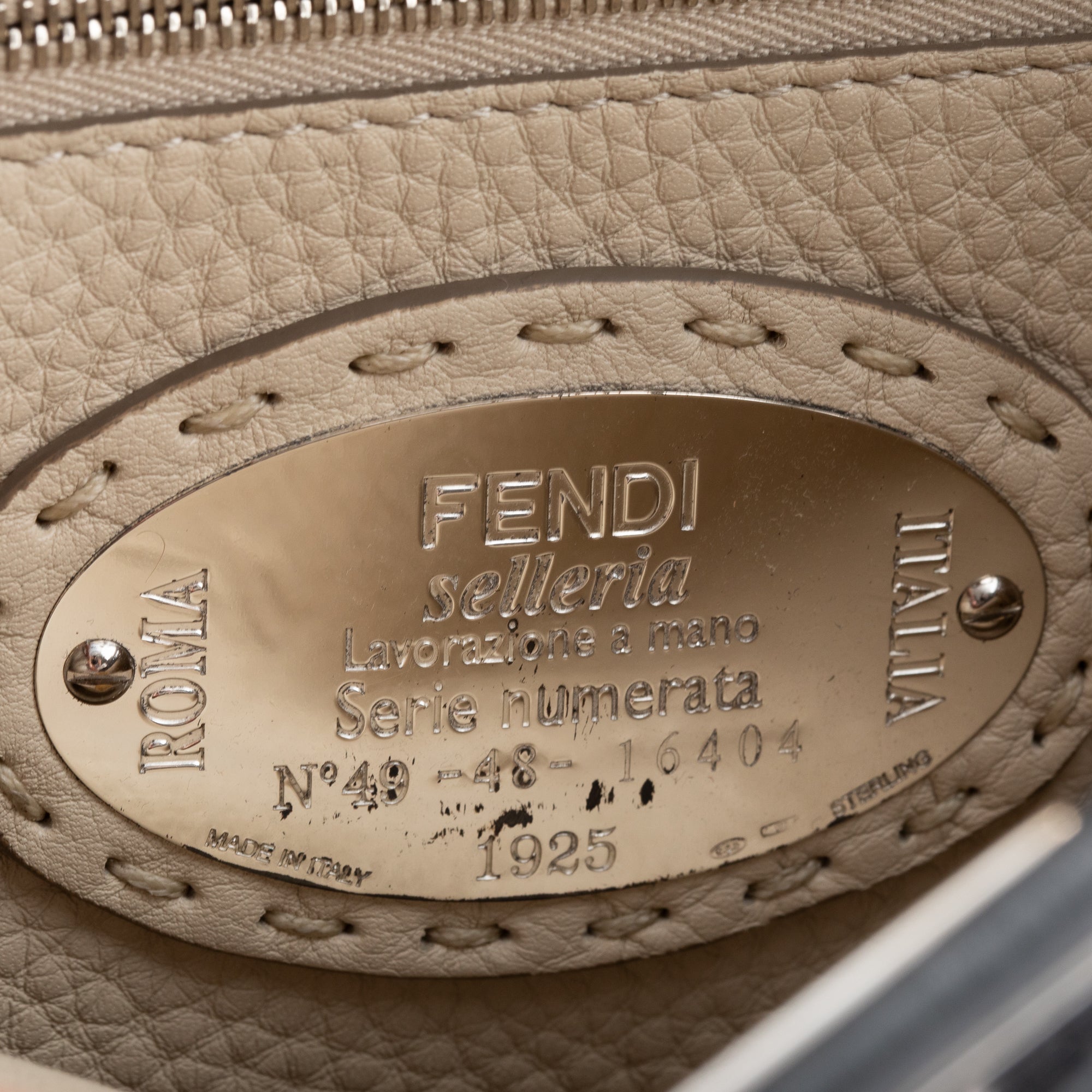 Fendi Grey Romano Selleria Mini Peekaboo Bag w/ Strap