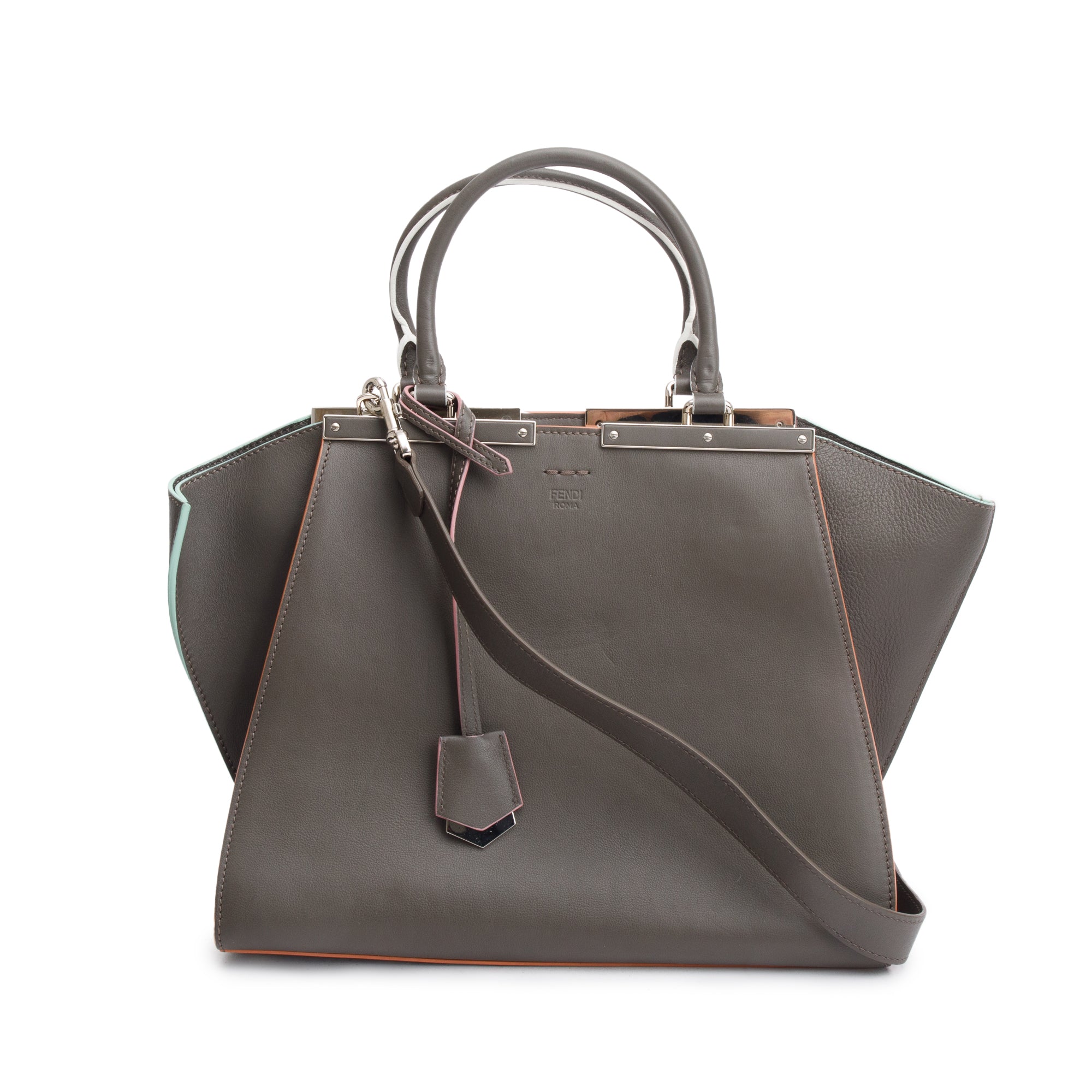 Fendi Grey Vitello Elite Leather Medium 3Jours Tote