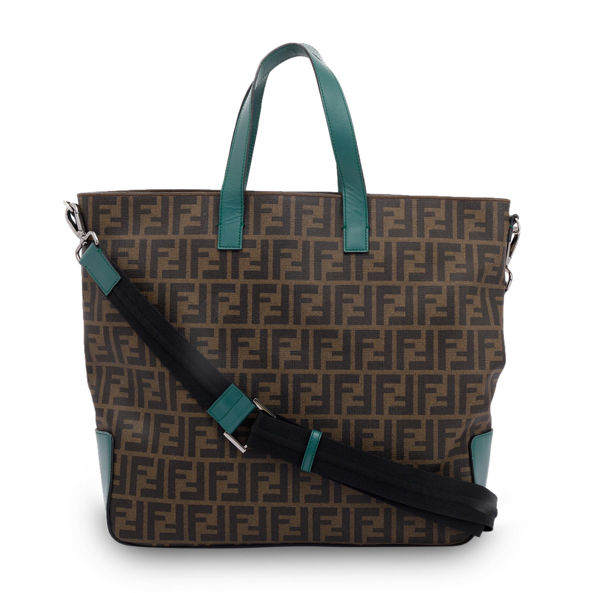 Fendi Leather-Trimmed FF Zucca Tote w/ Strap