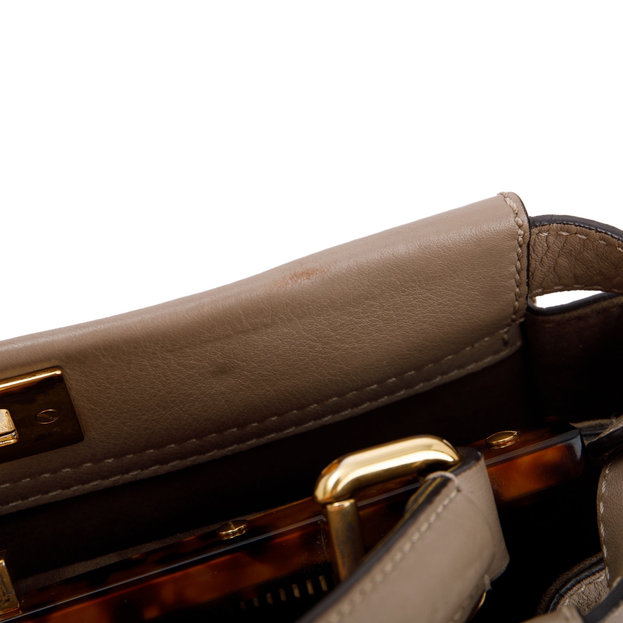 Fendi Medium Peekaboo Bag with Tortoise Detail w/ Strap