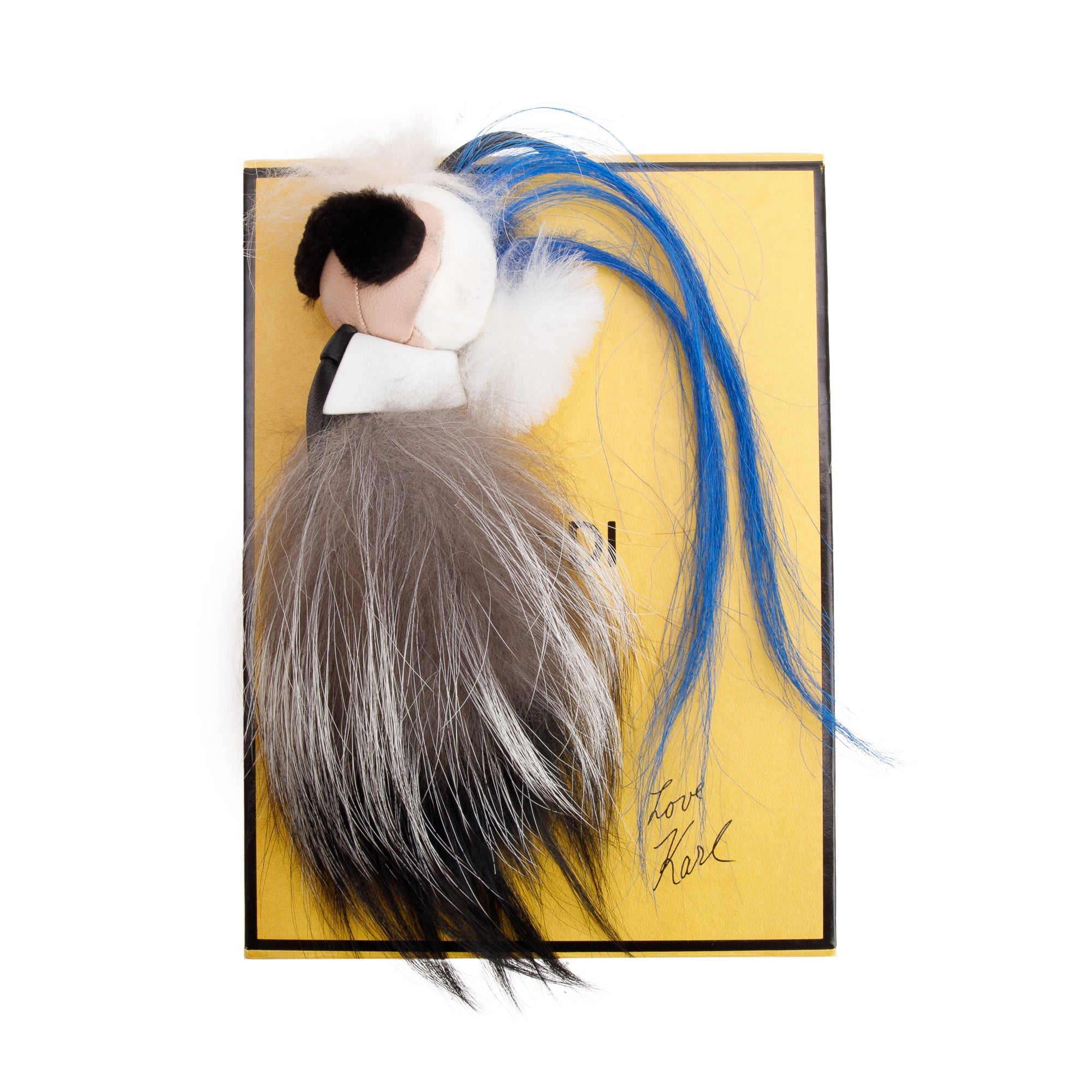 Fendi Mink Fox Fur Mini Karlito Bag Charm Keychain w/ Box