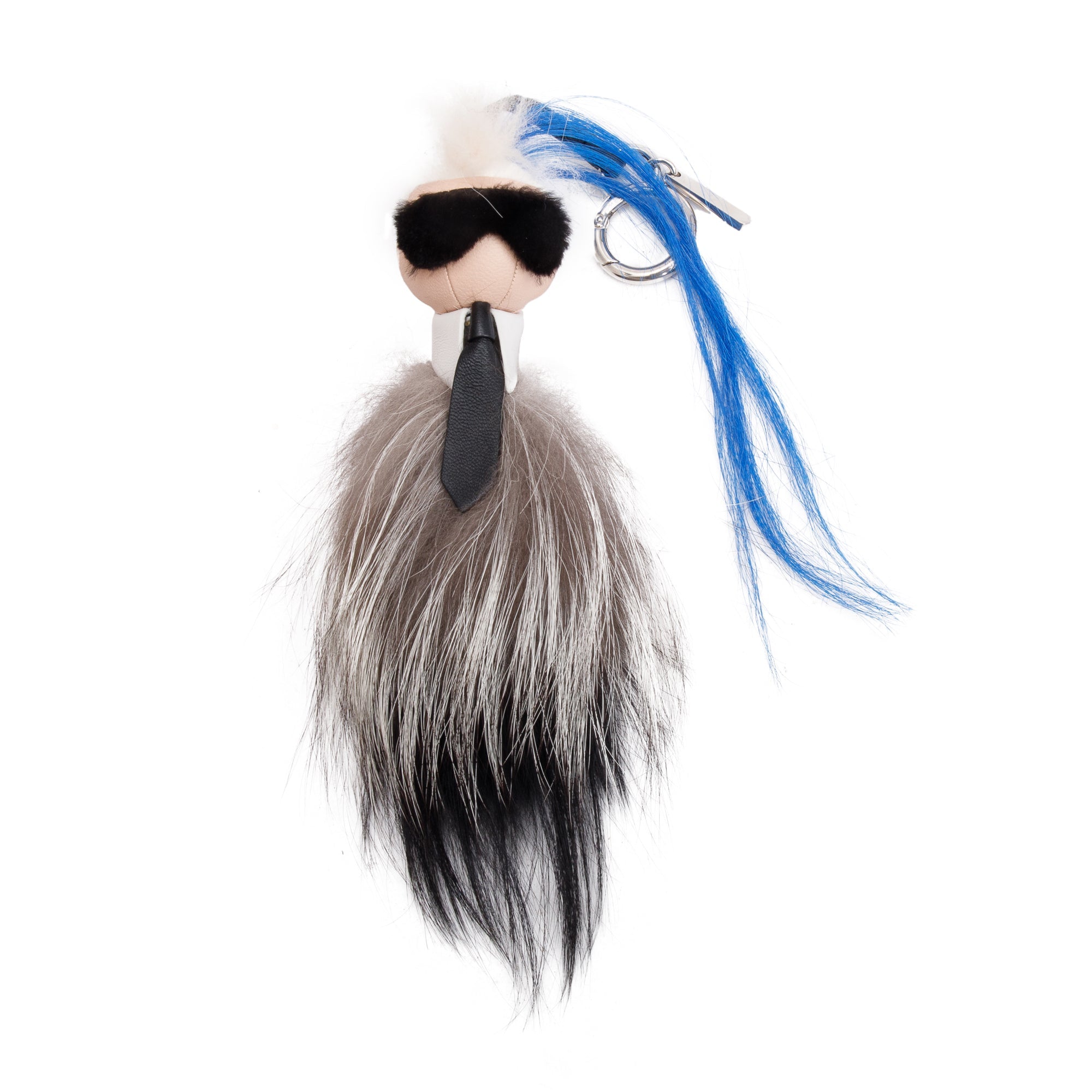 Fendi Mink Fox Fur Mini Karlito Bag Charm Keychain w/ Box