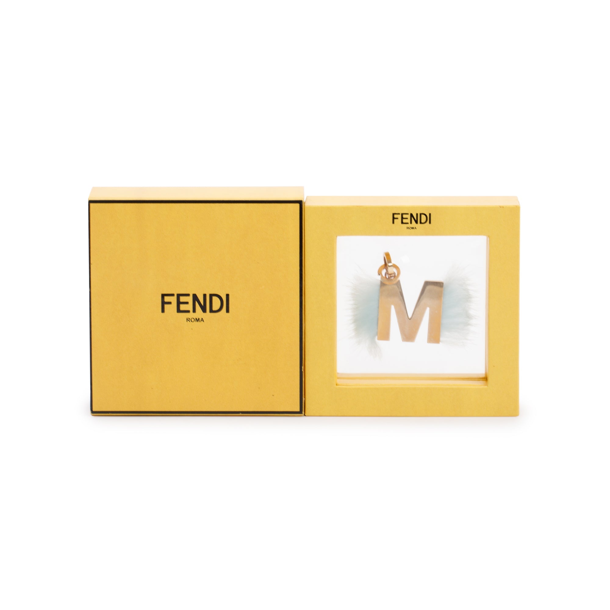 Fendi Mink Fur ABClick M Bag Charm w/ Box