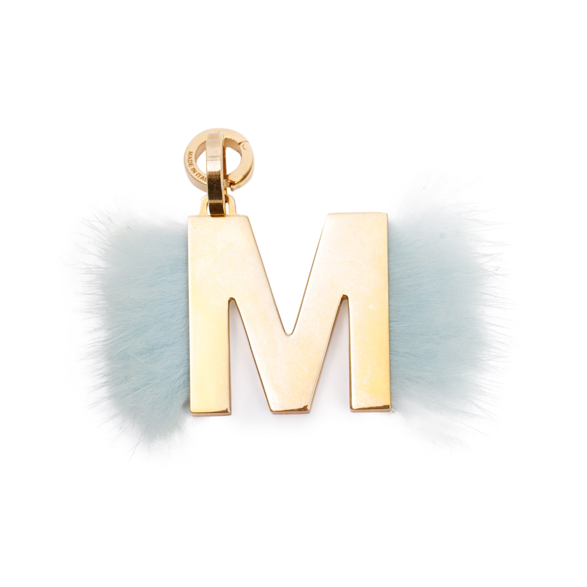 Fendi Mink Fur ABClick M Bag Charm w/ Box