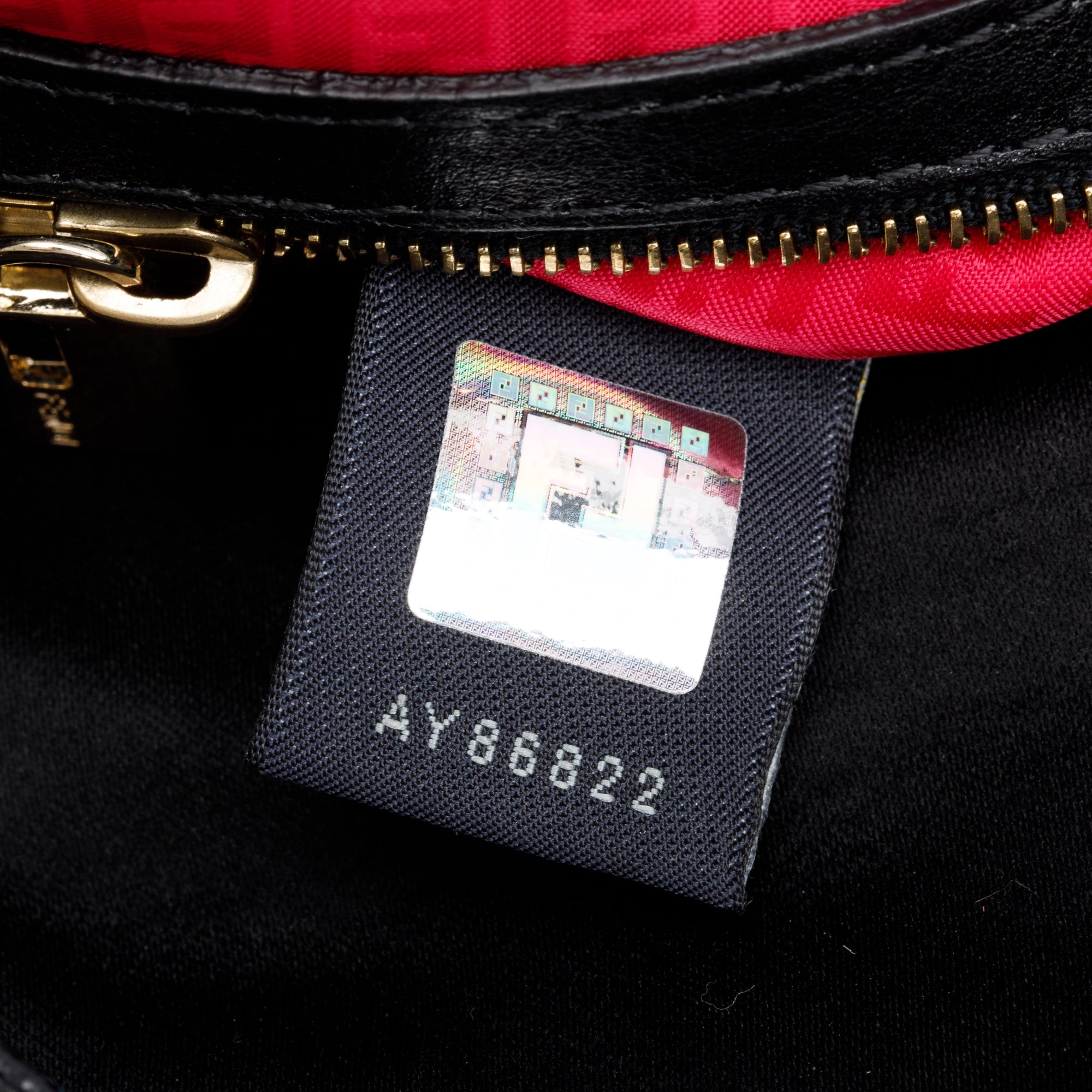 Fendi Multicolor Embroidered FF Zucca Satin Black Leather Trim Baguette Bag w/ Strap