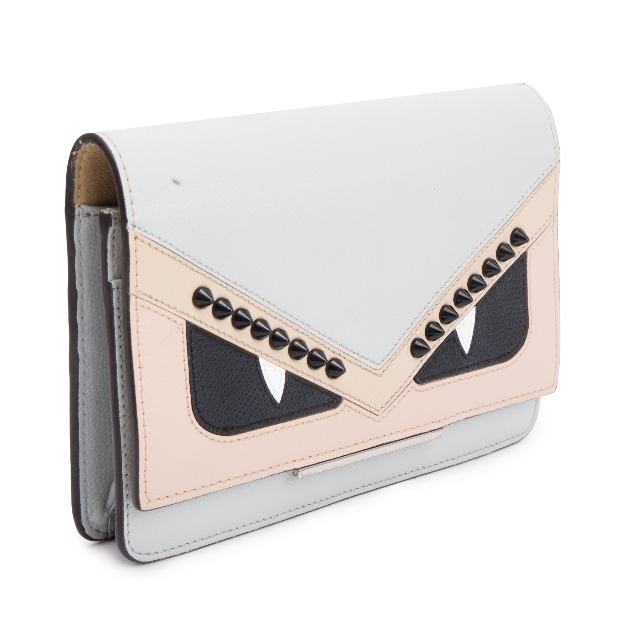 Fendi Multicolour Leather Monster Eyes Tube Wallet on Chain