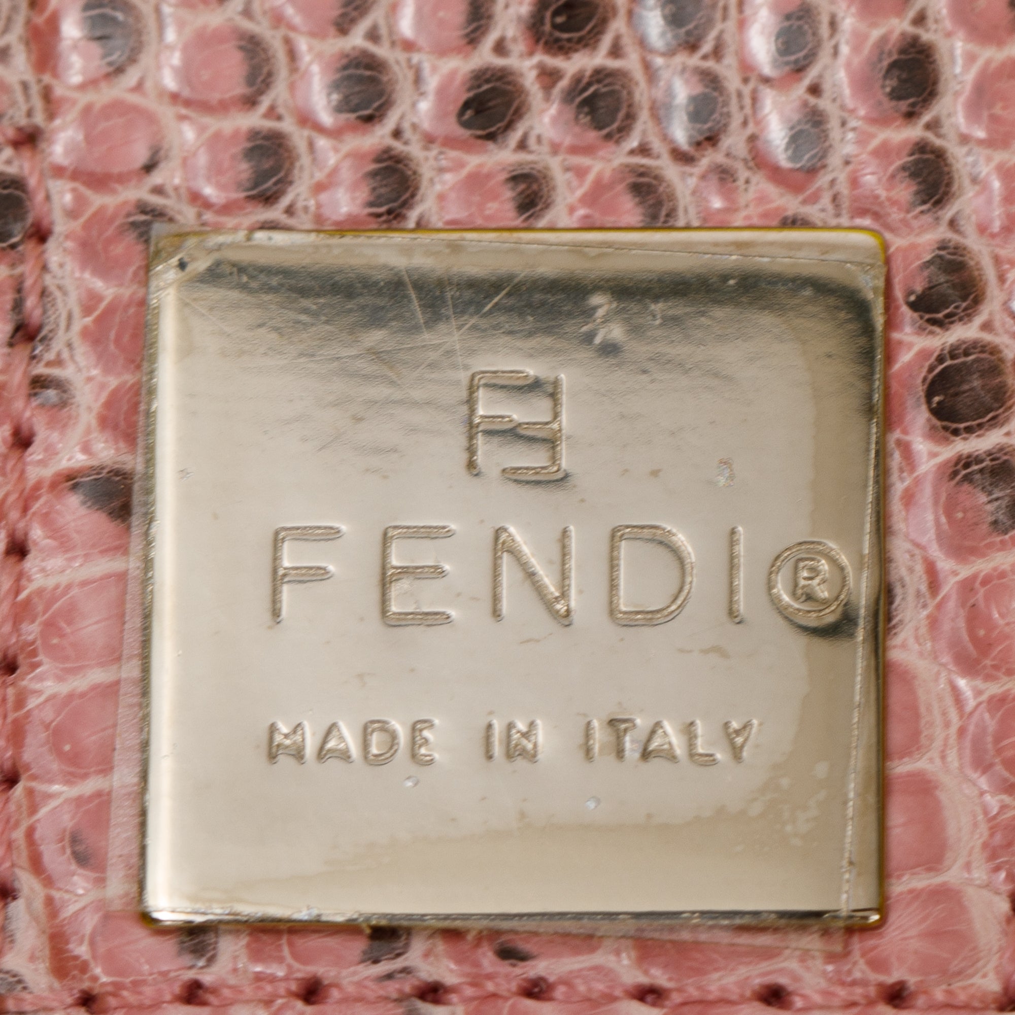 Fendi Multicolour Lizard Embroiderd Flower Baguette Shoulder Bag