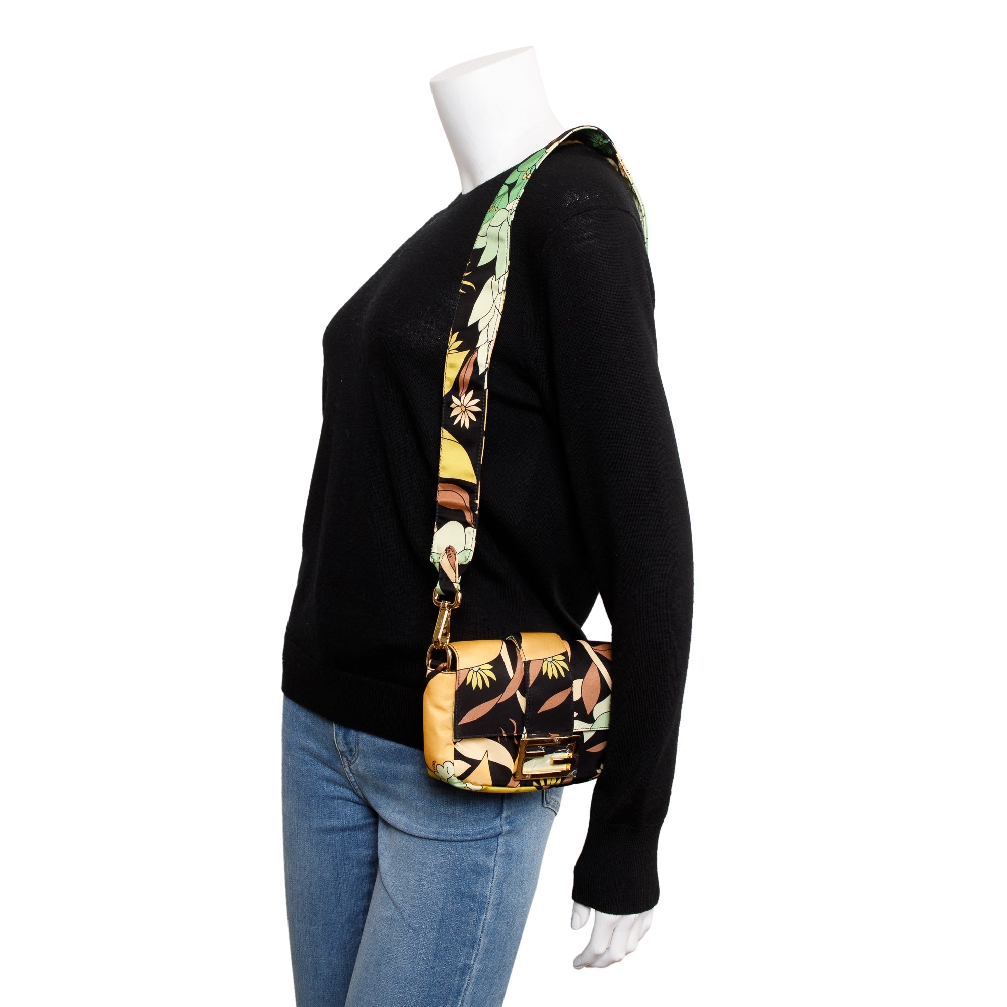 Fendi Multicolour Printed Nylon Baguette Belt Bag w/ Box