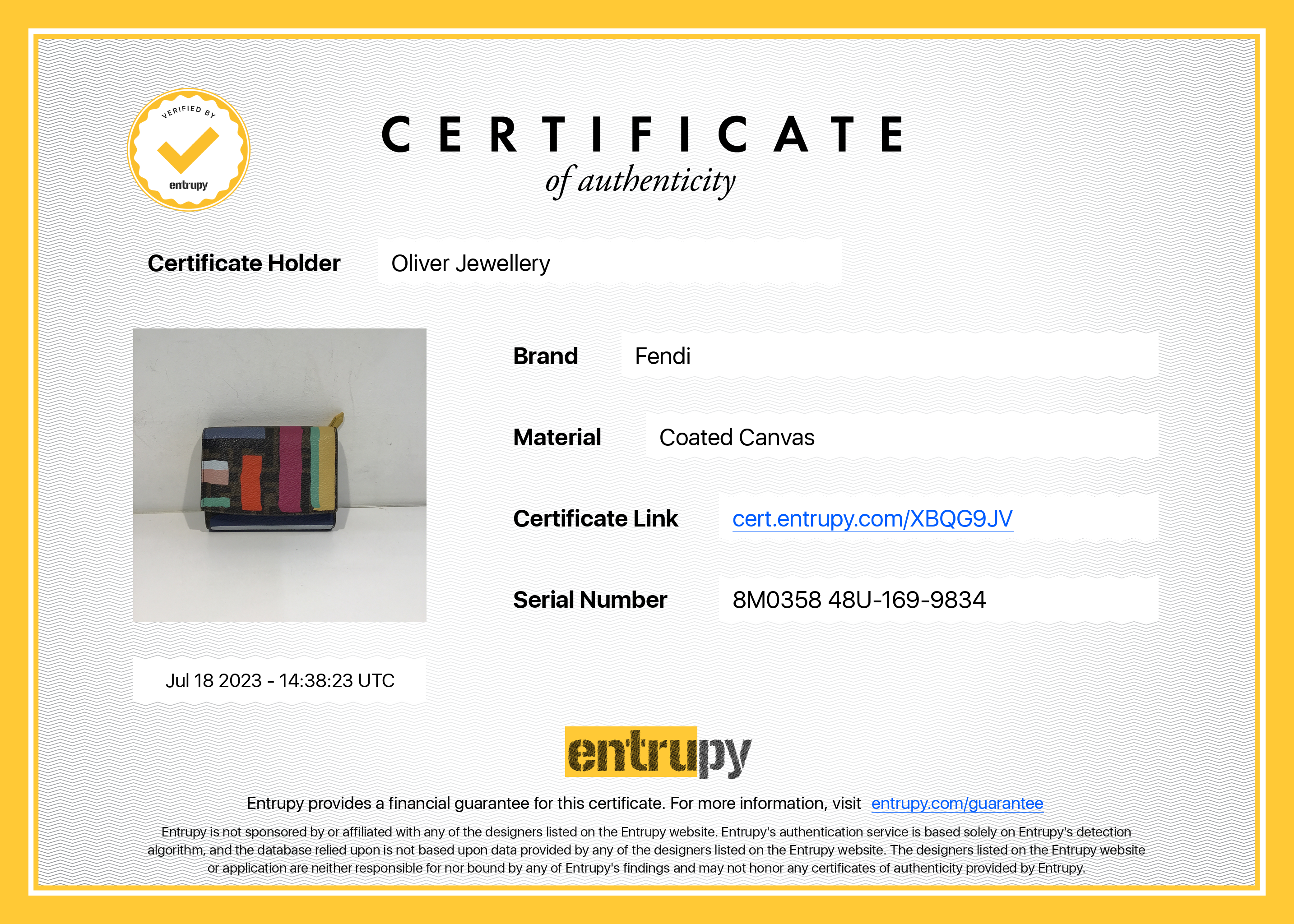 Fendi Multicolour Zucca Compact Wallet w/ Box