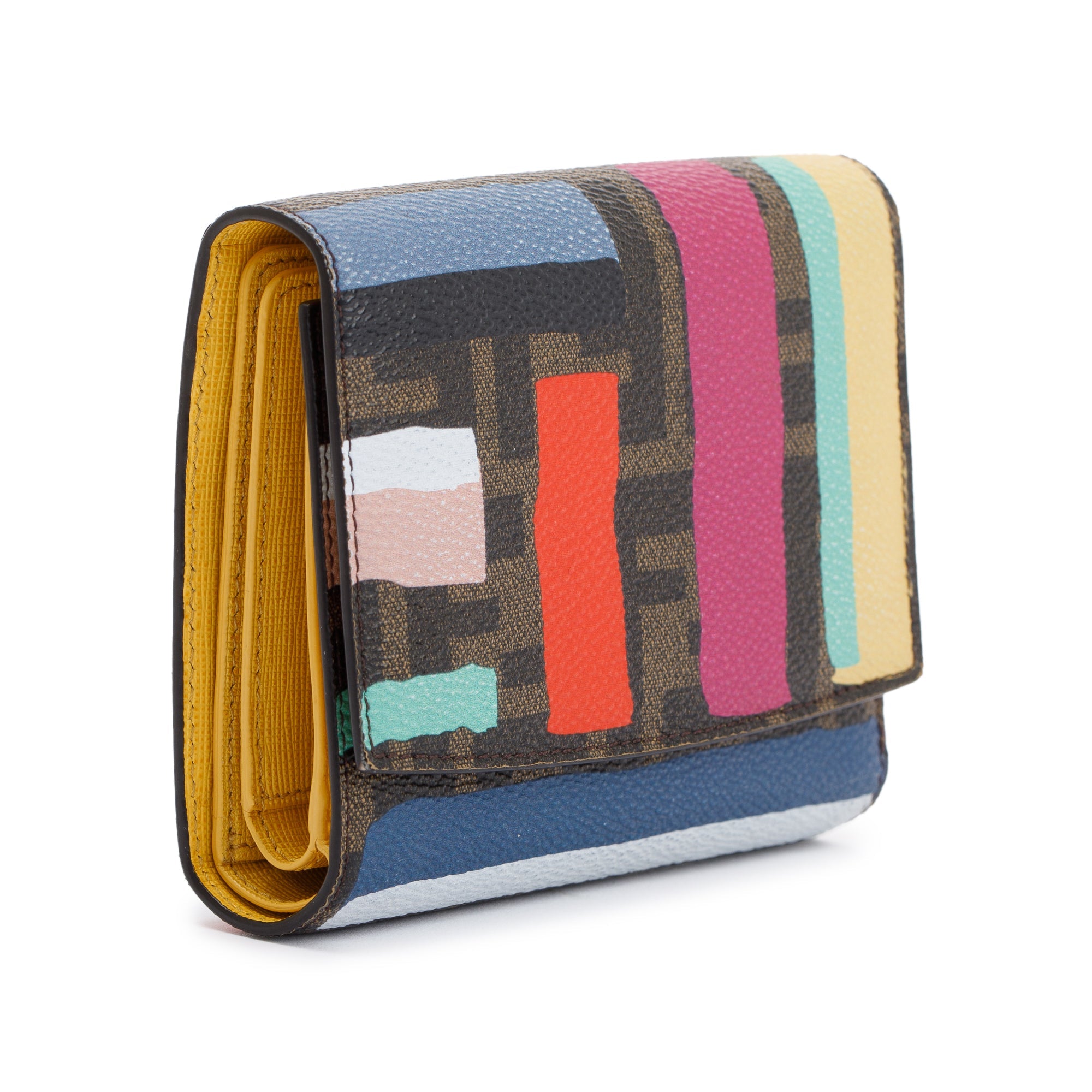 Fendi Multicolour Zucca Compact Wallet w/ Box