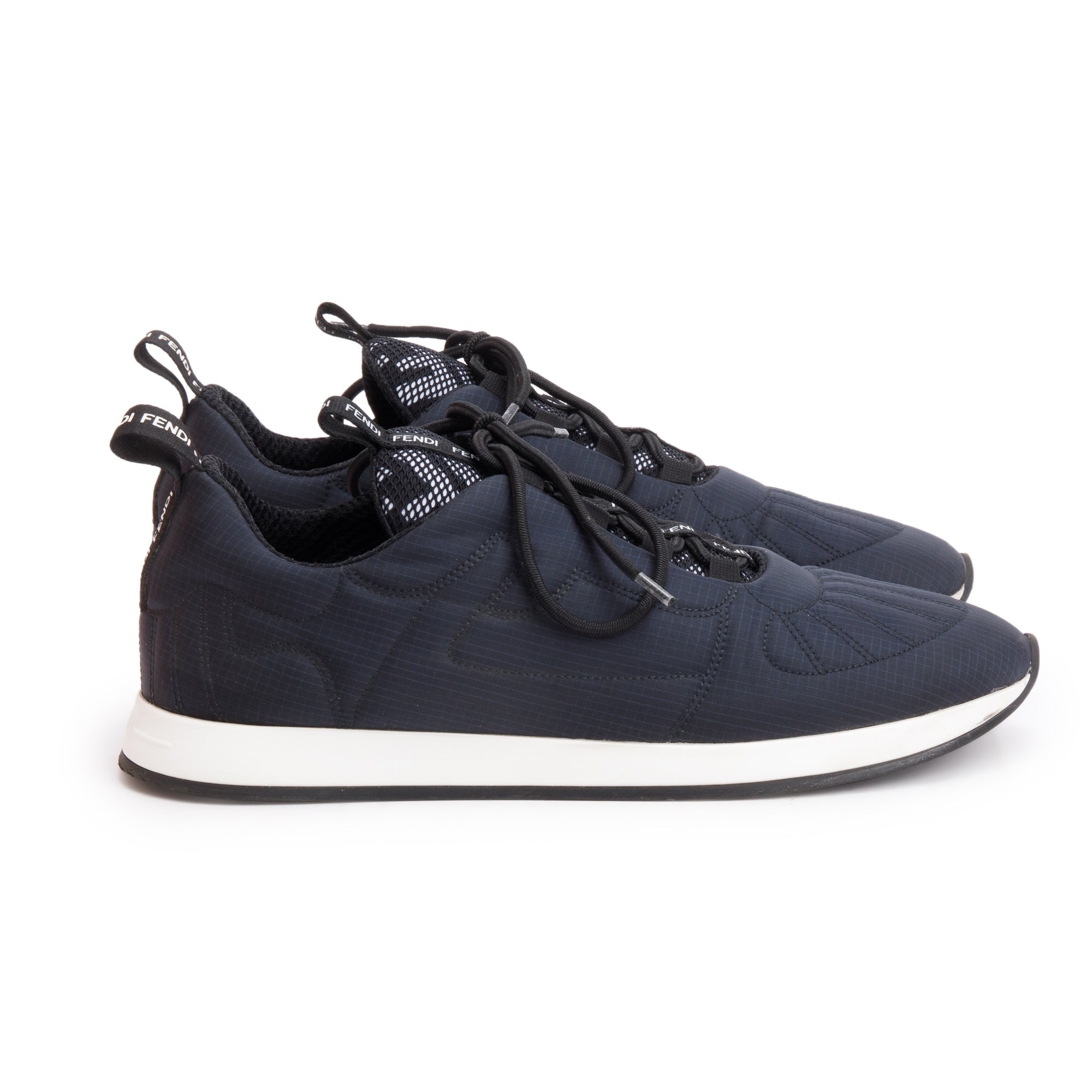 Fendi Navy Nylon FFreedom Sneakers, Size 38.5 w/ Box