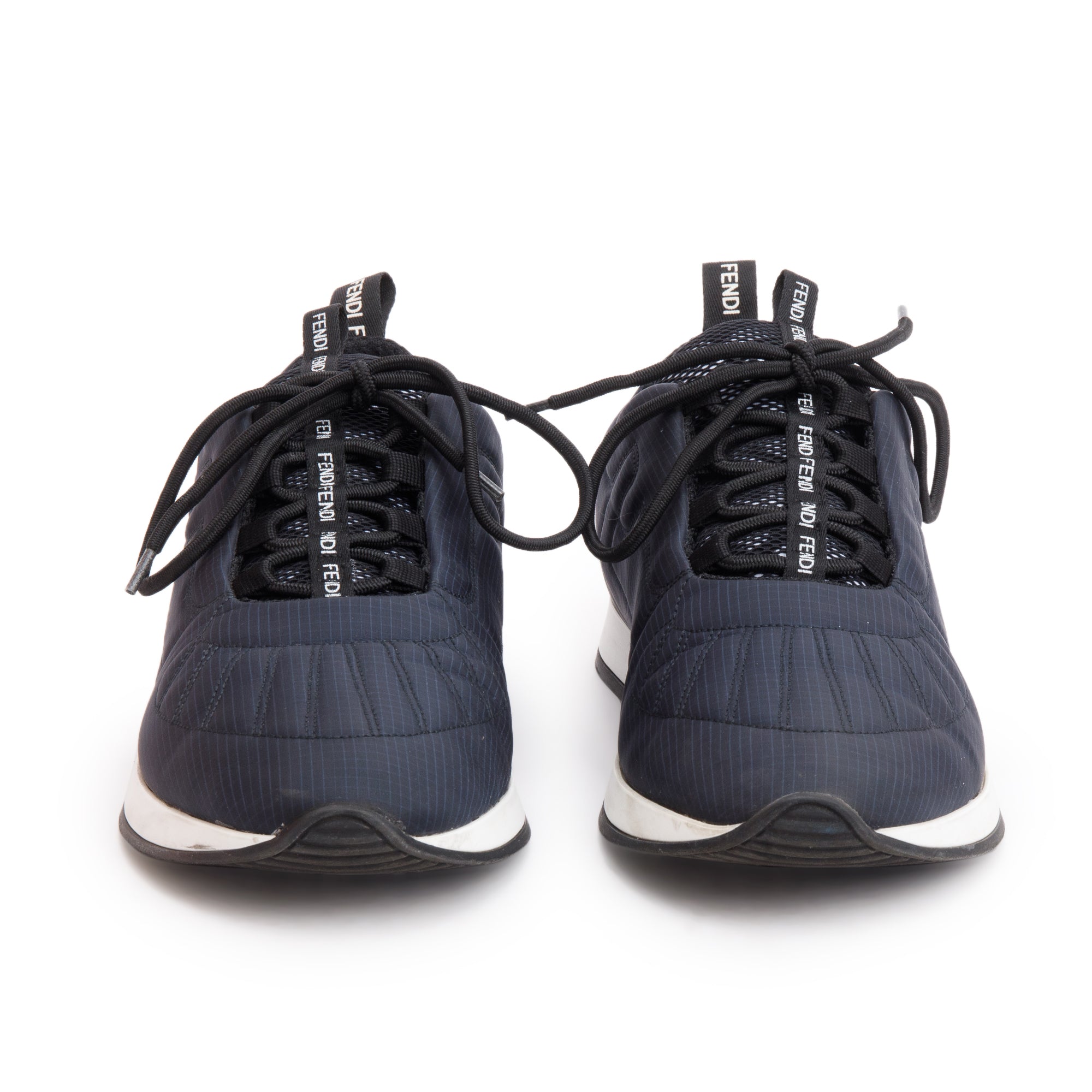 Fendi Navy Nylon FFreedom Sneakers, Size 38.5 w/ Box