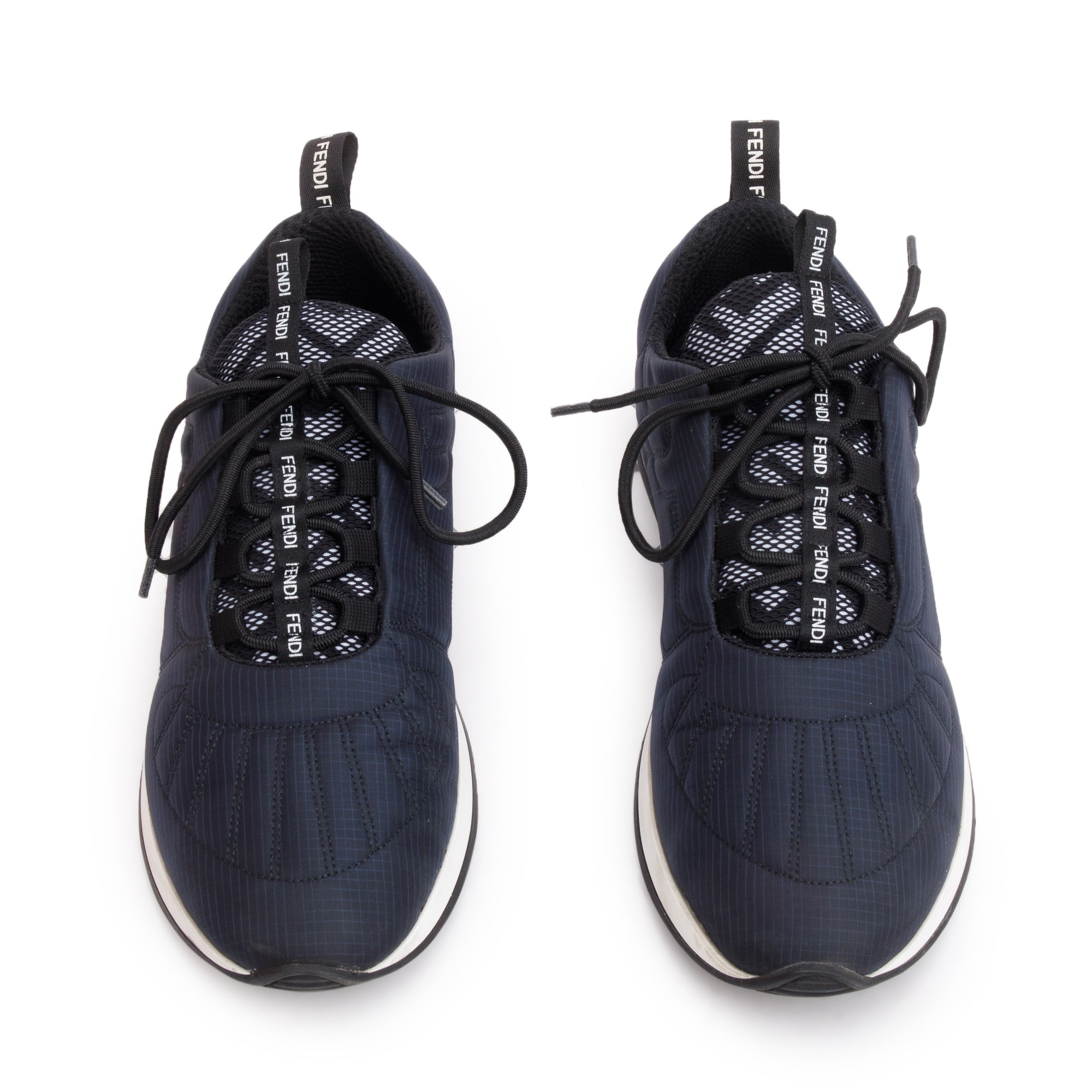 Fendi Navy Nylon FFreedom Sneakers, Size 38.5 w/ Box