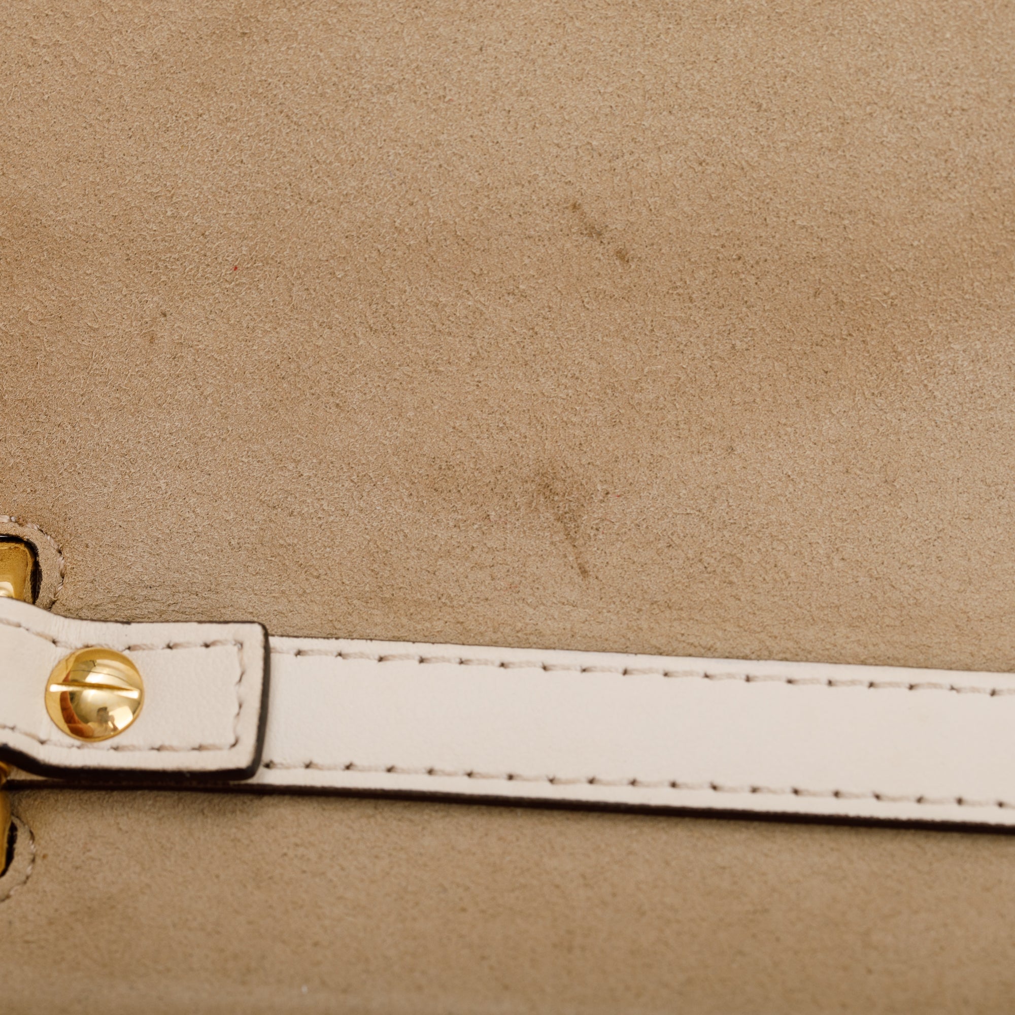 Fendi Neutral Calfskin Leather Scalloped Studded Kan I Shoulder Bag