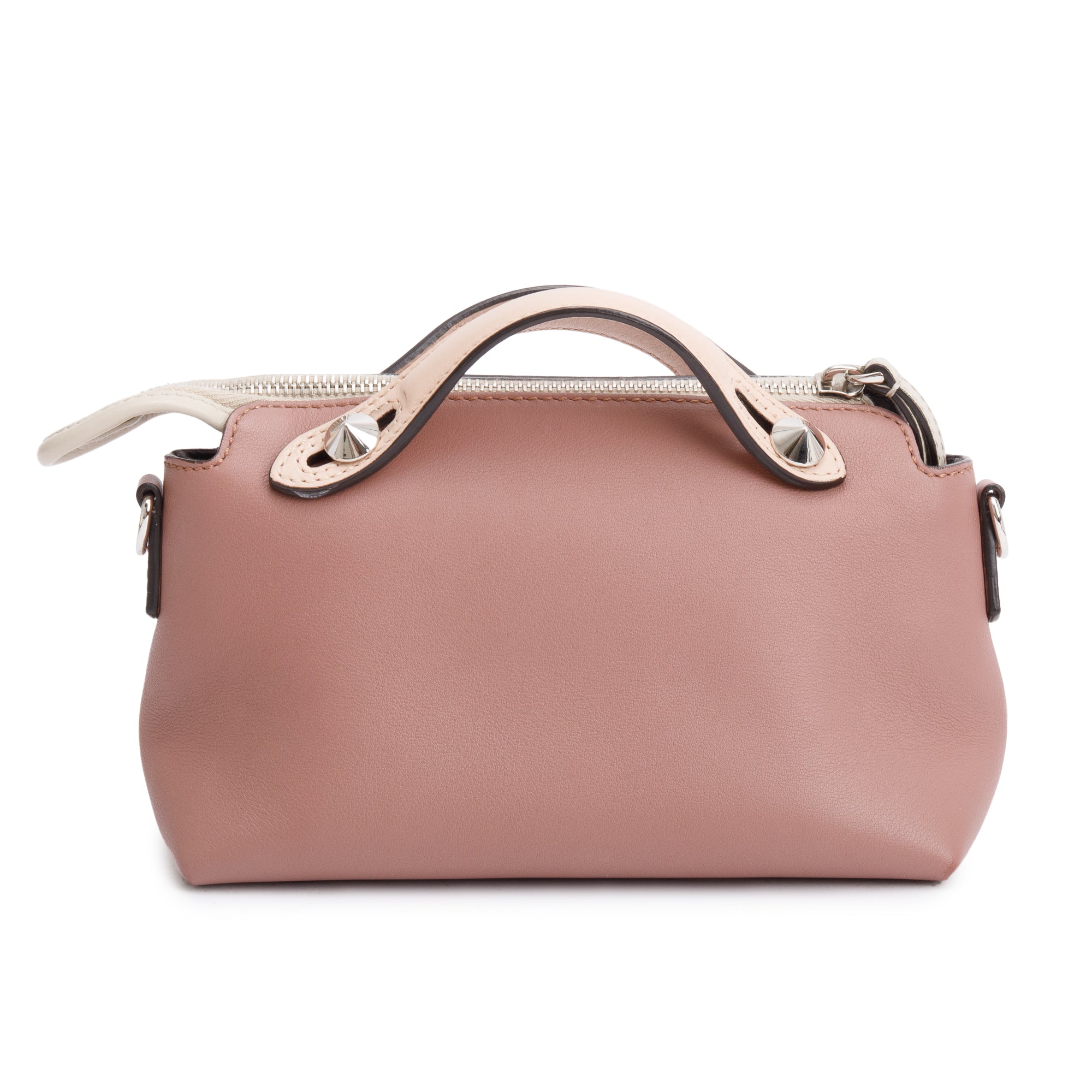 Fendi Neutral Vitello Dolce By the Way Mini Boston Bag w/ Strap