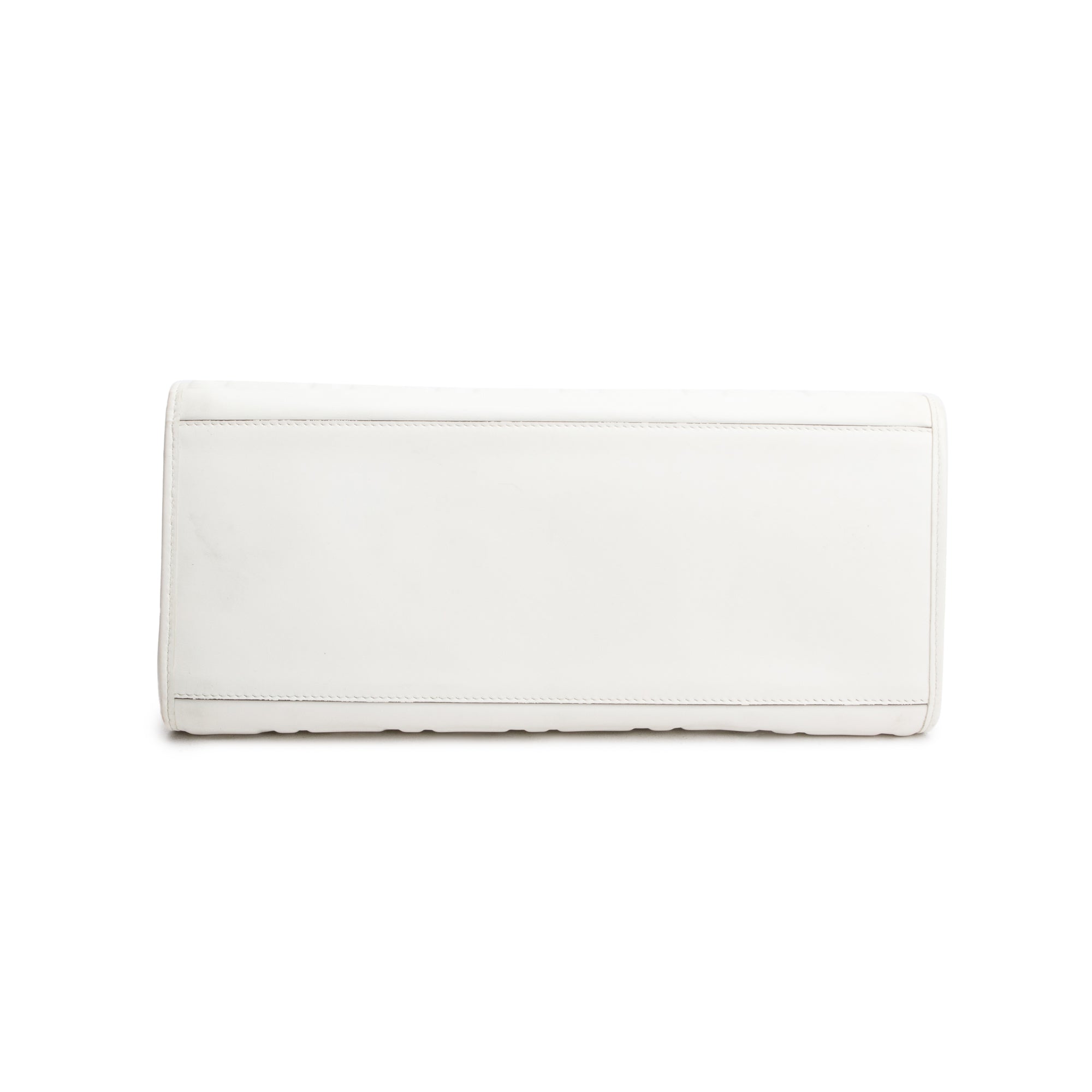 Fendi Off White Zucca FF Leather Medium Sunshine Tote Bag