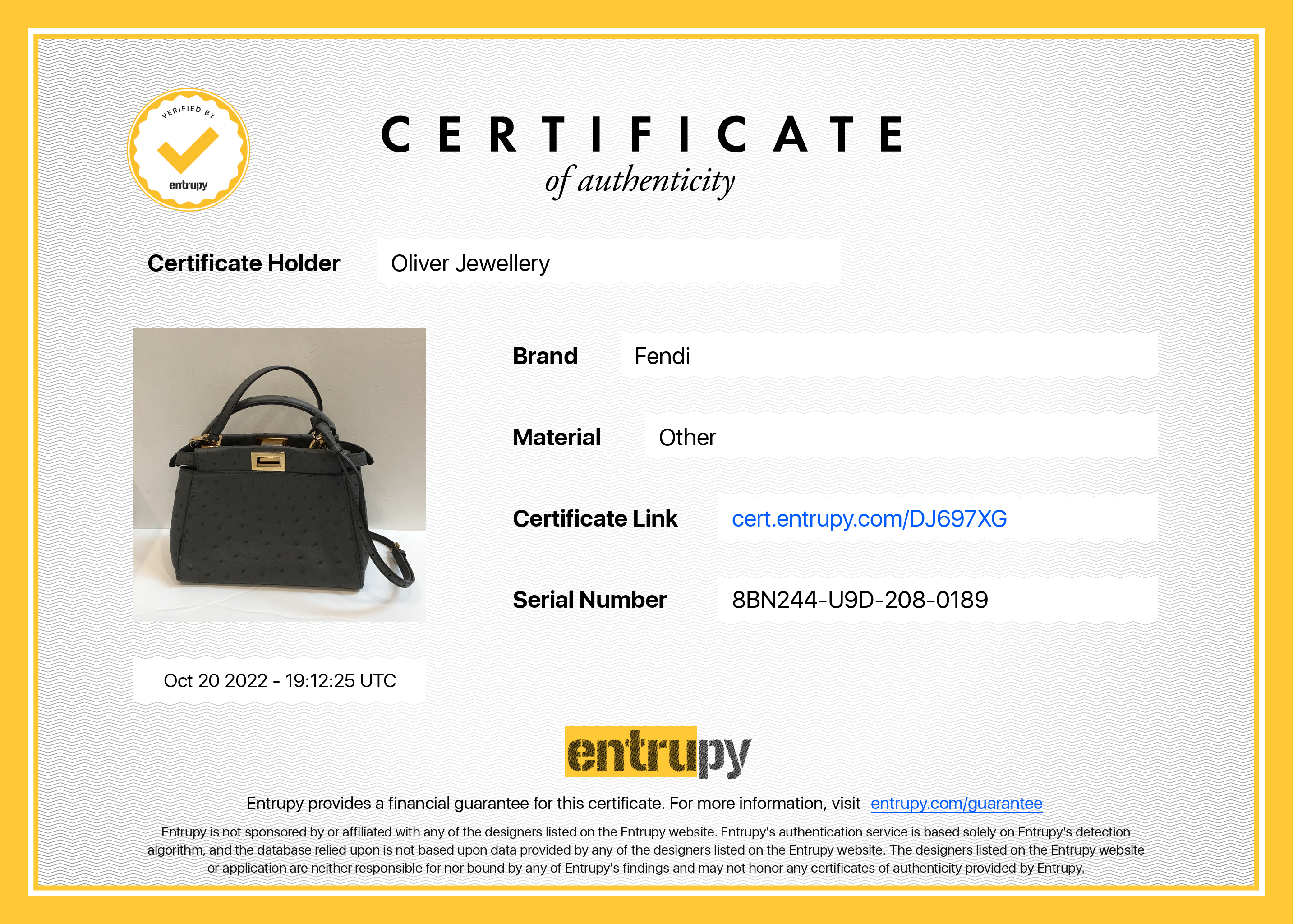 Fendi Ostrich Mini Peekaboo Isseu Bag